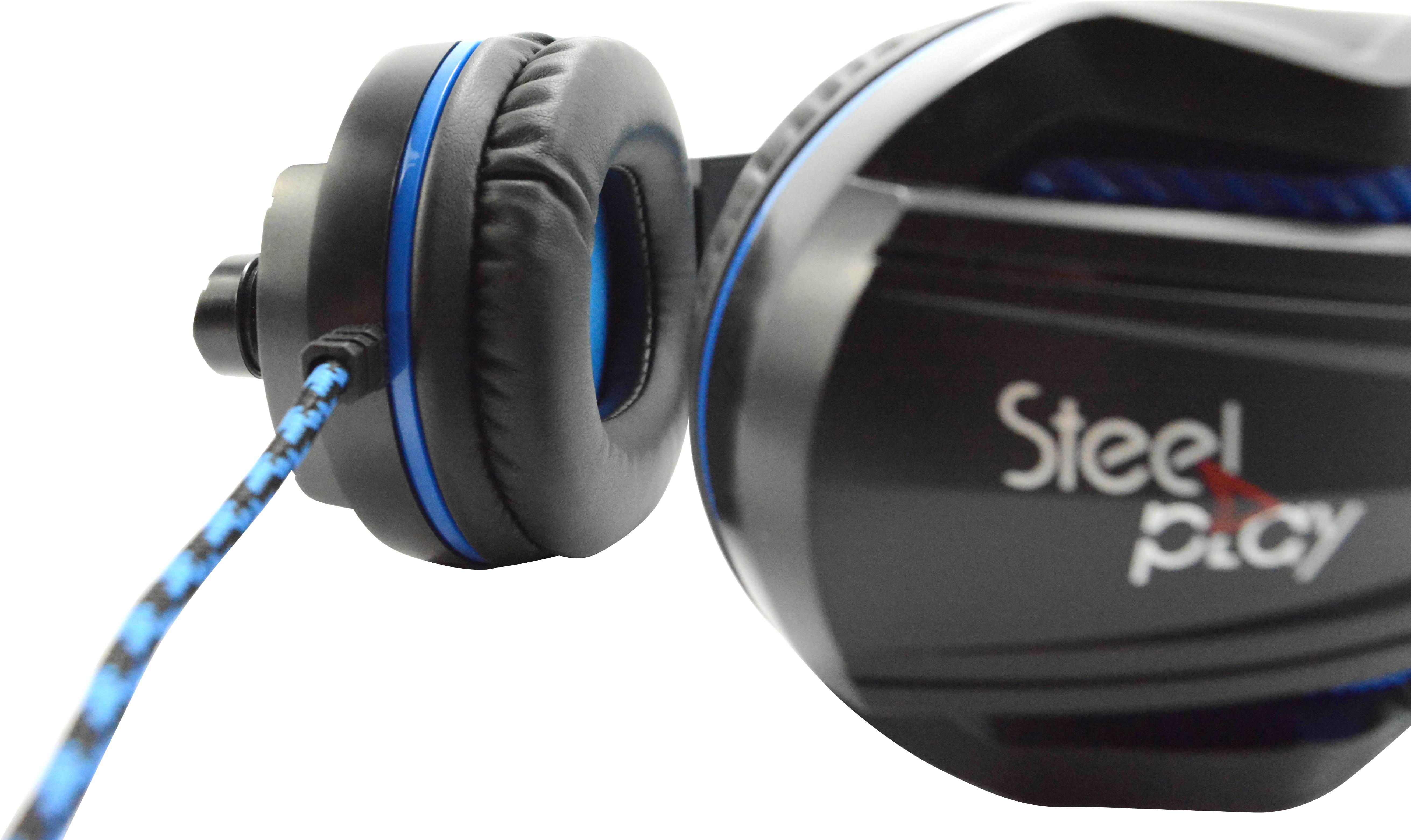 Steelplay HP41 Over Ear Headset kabelgebunden Stereo Schwarz/Blau Lautstärkeregelung, Mikrofon-Stummschaltung Gaming