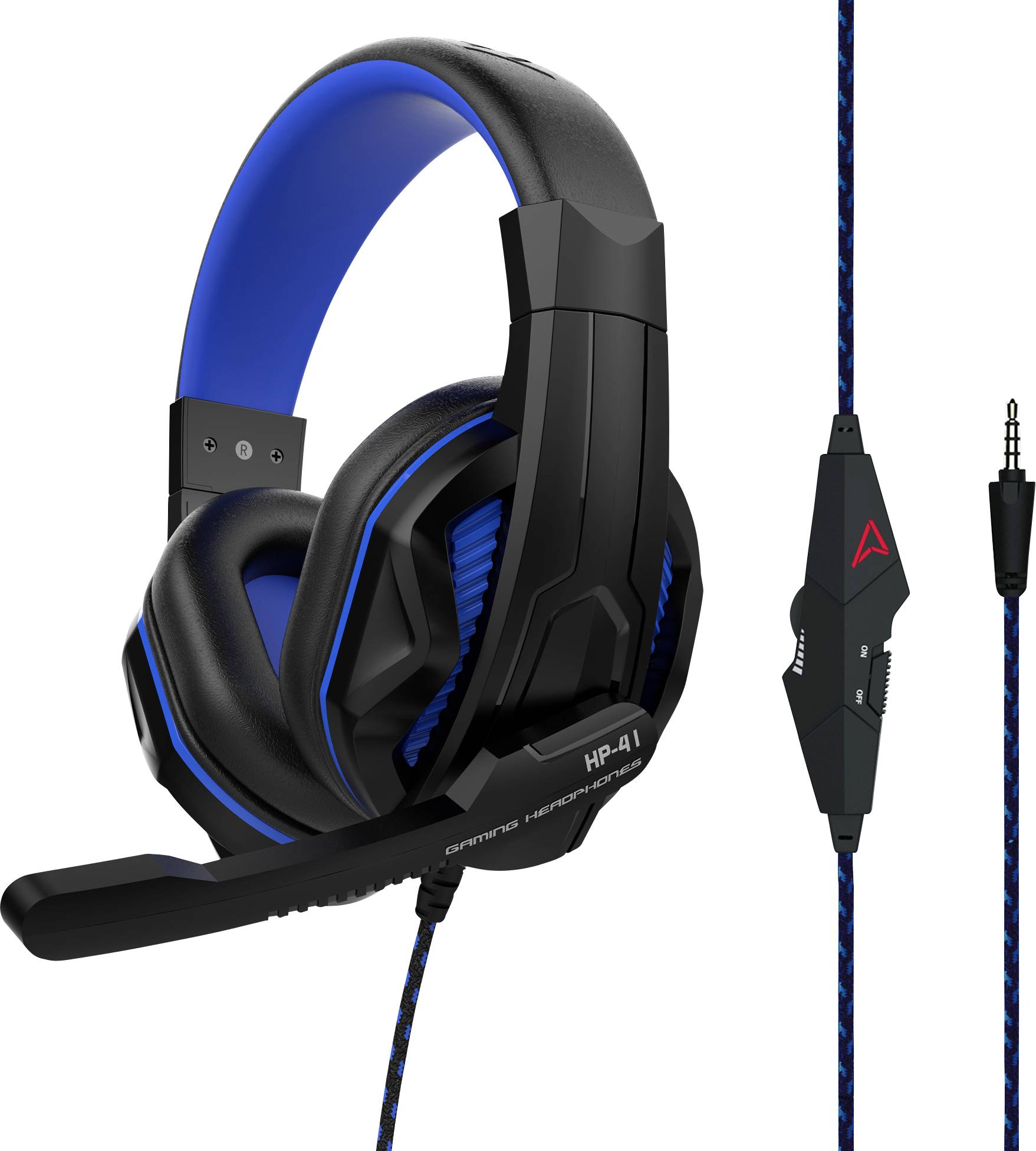 Steelplay HP41 Over Ear Headset kabelgebunden Stereo Schwarz/Blau Lautstärkeregelung, Mikrofon-Stummschaltung Gaming