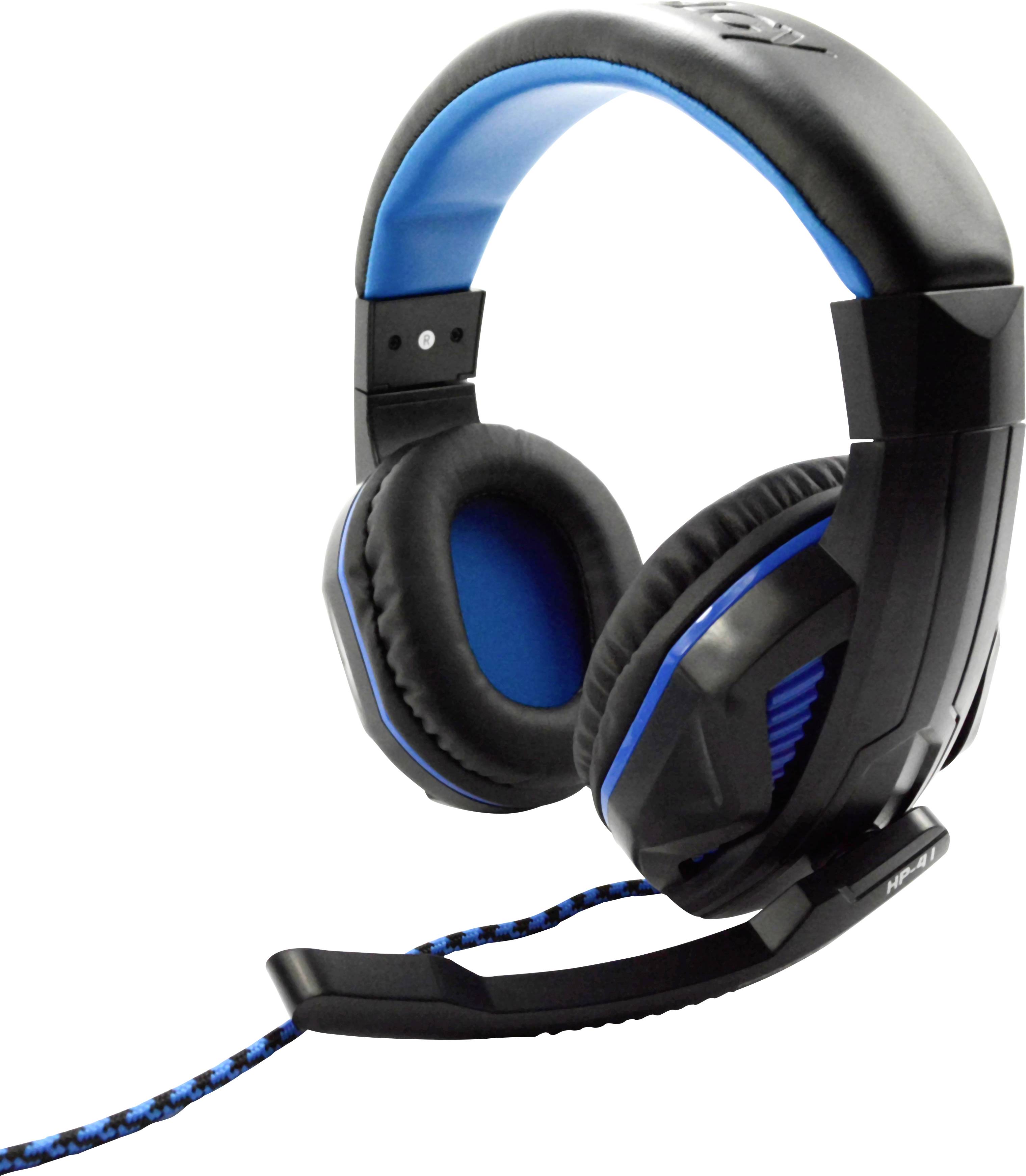Steelplay HP41 Over Ear Headset kabelgebunden Stereo Schwarz/Blau Lautstärkeregelung, Mikrofon-Stummschaltung Gaming