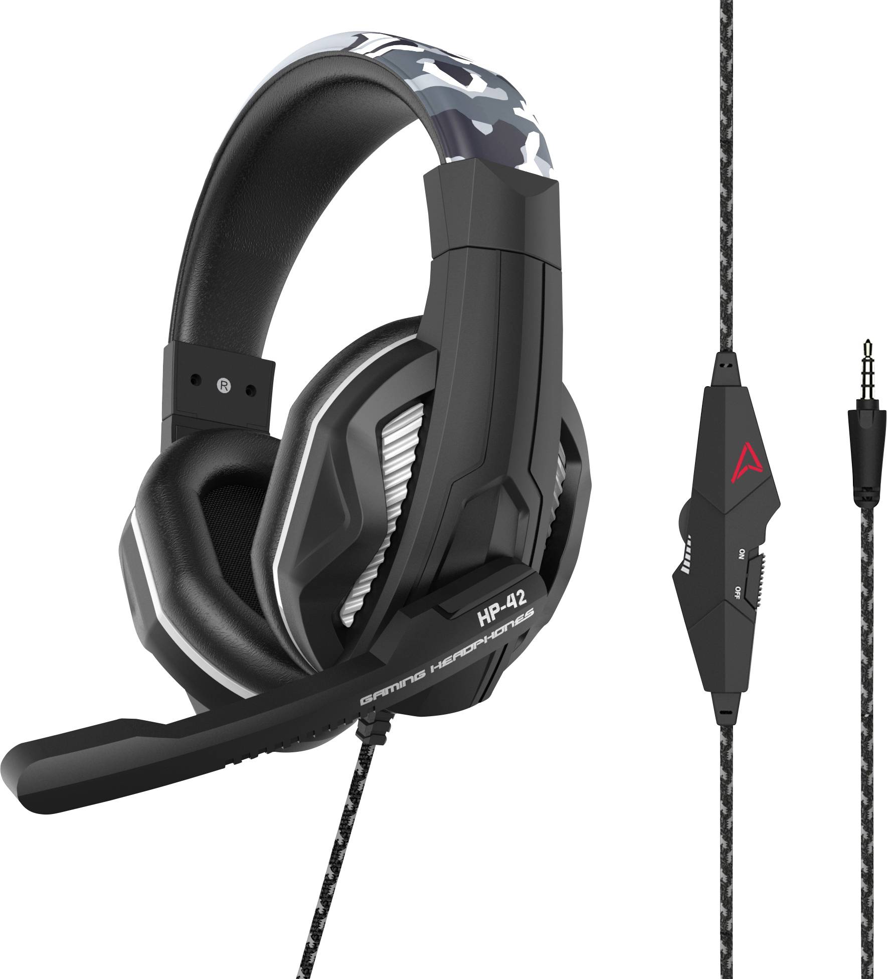 Steelplay HP42 Over Ear Headset kabelgebunden Stereo Camouflage Grau Lautstärkeregelung, Mikrofon-Stummschaltung Gaming