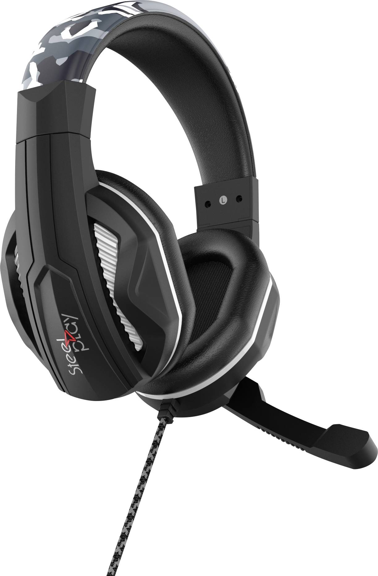 Steelplay HP42 Gaming Over Ear Headset kabelgebunden Stereo Camouflage Grau Lautstärkeregelung, Mikrofon-Stummschaltung