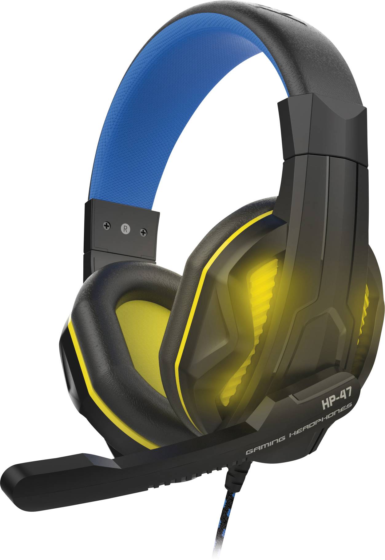 Steelplay HP47 Over Ear Headset kabelgebunden Stereo Schwarz/Blau Lautstärkeregelung, Mikrofon-Stummschaltung Gaming