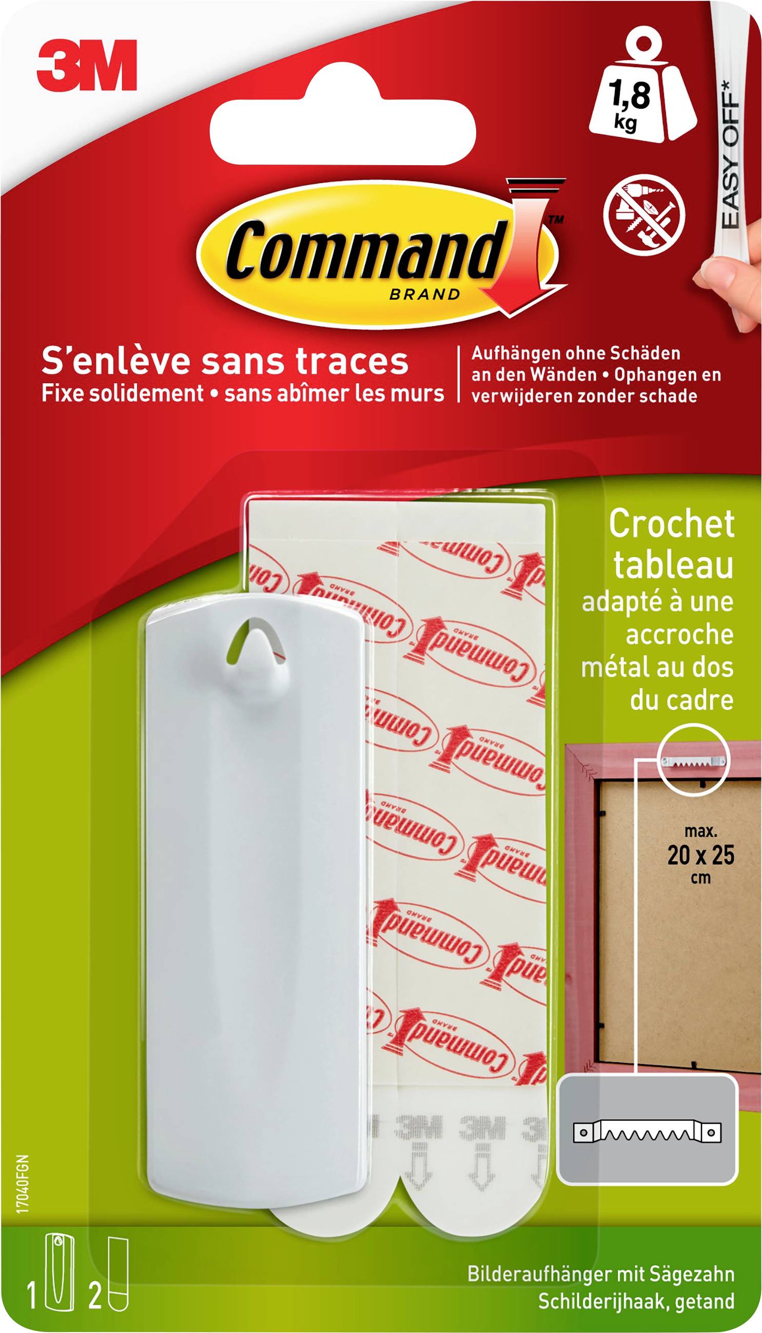 3M Command™ Sägezahn-Bildernagel 17040 Inhalt: 1 St.