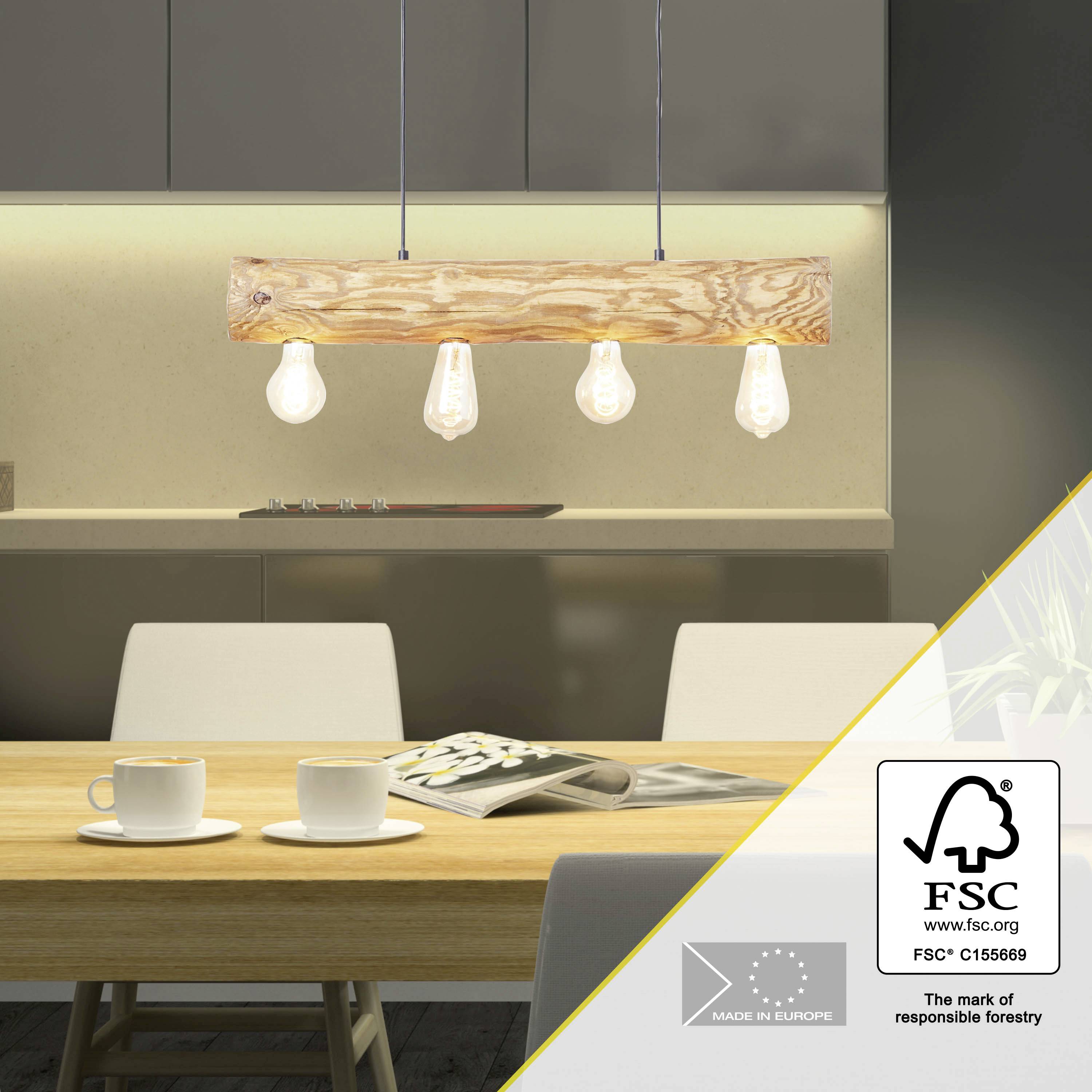 Brilliant Trabo 99432/35 Pendelleuchte E27 Eiche