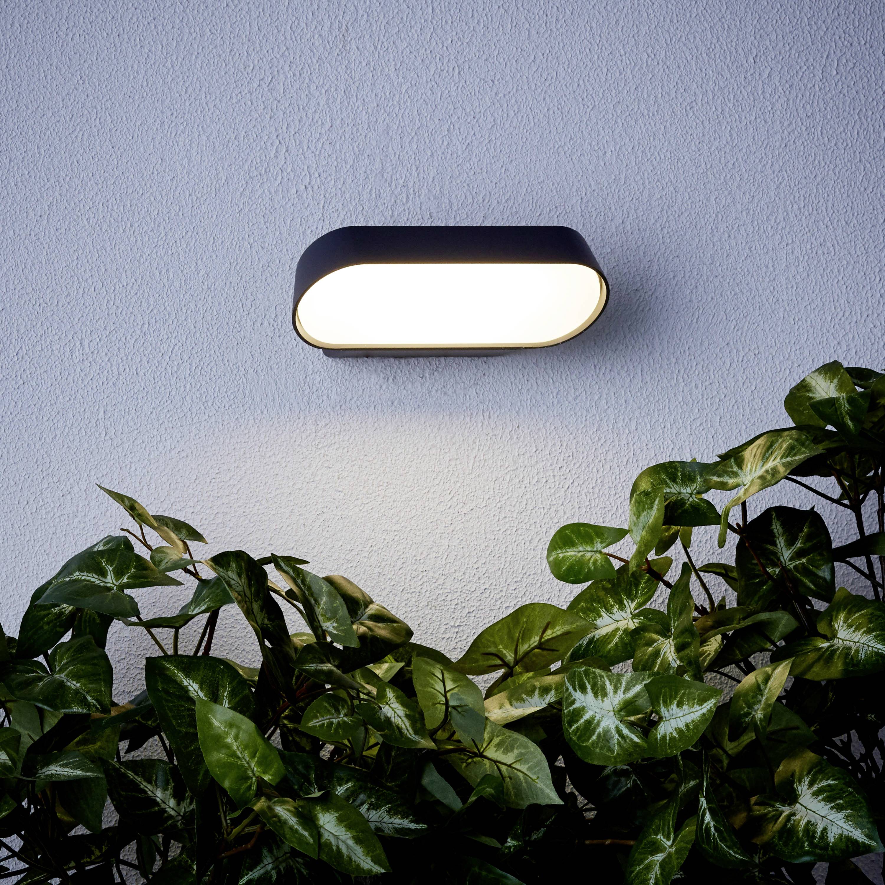 Brilliant Samira schräg G96419/76 LED-Außenwandleuchte LED LED fest eingebaut 7W Schwarz, Weiß