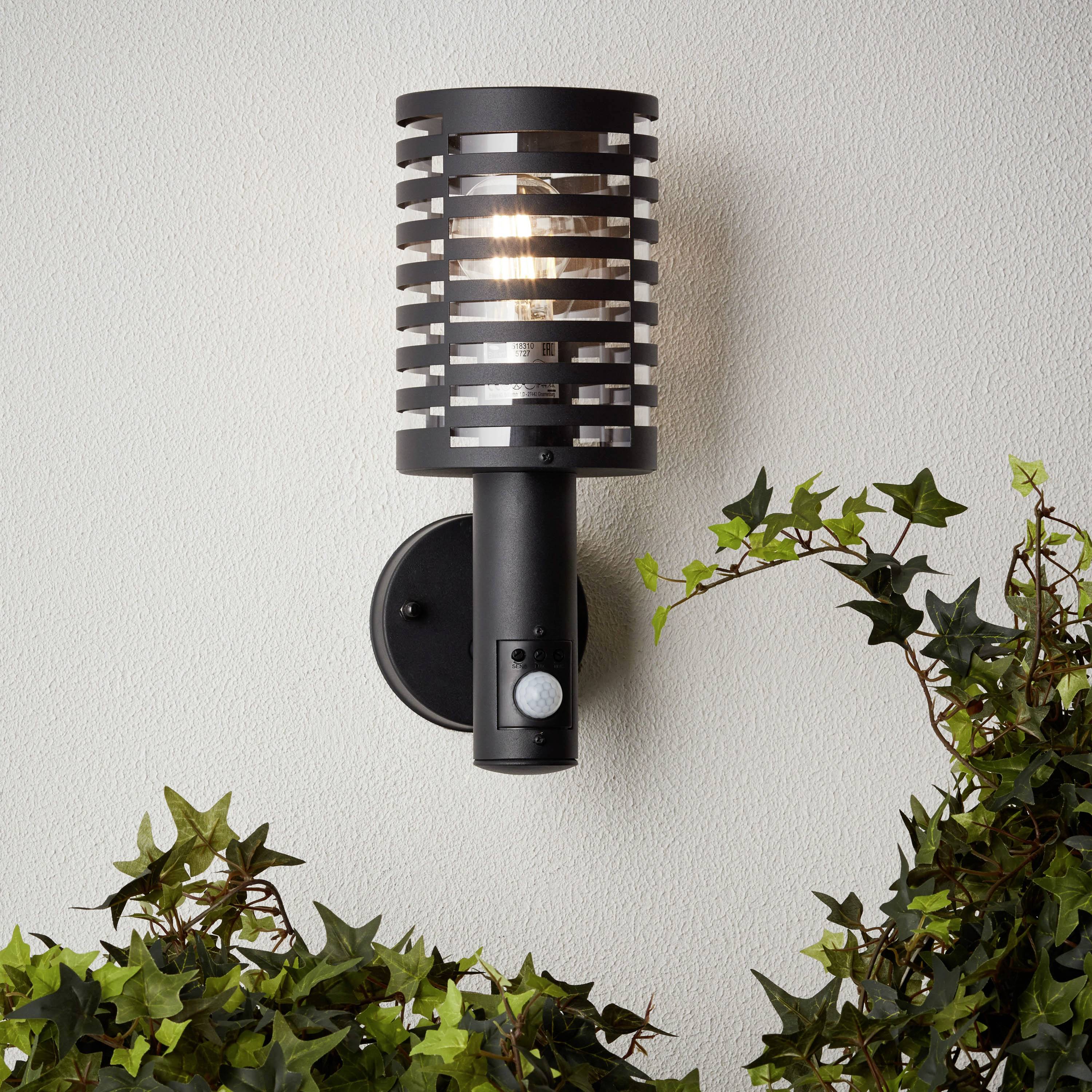 Brilliant Venlo 96424/76 Außenwandleuchte mit Bewegungsmelder E27 Schwarz (matt)