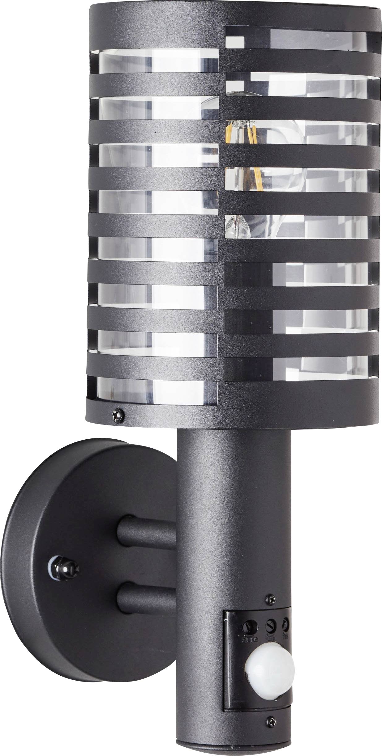 Brilliant Venlo 96424/76 Außenwandleuchte mit Bewegungsmelder E27 Schwarz (matt)