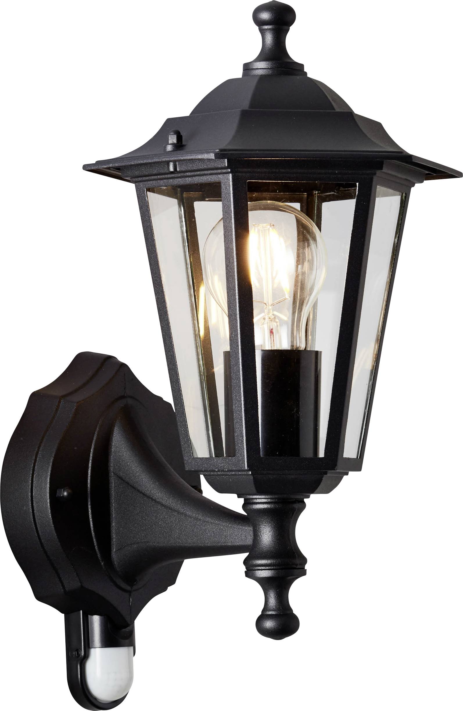 Brilliant Carleen 91019A06 Außenwandleuchte mit Bewegungsmelder E27 Schwarz