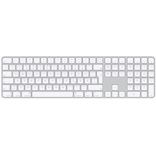 Apple Magic Keyboard Touch ID Num Key Bluetooth® Tastatur US-International, QWERTY Weiß Wiederaufla