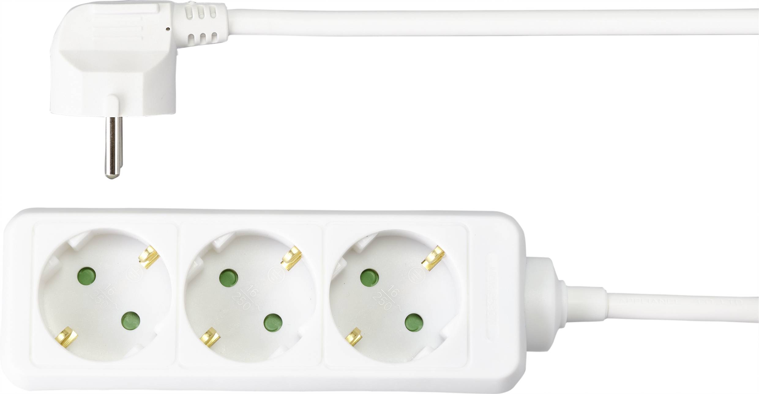 Sygonix 3xSY-4890976 Steckdosenleiste 3fach Weiß Schutzkontakt 1 Set