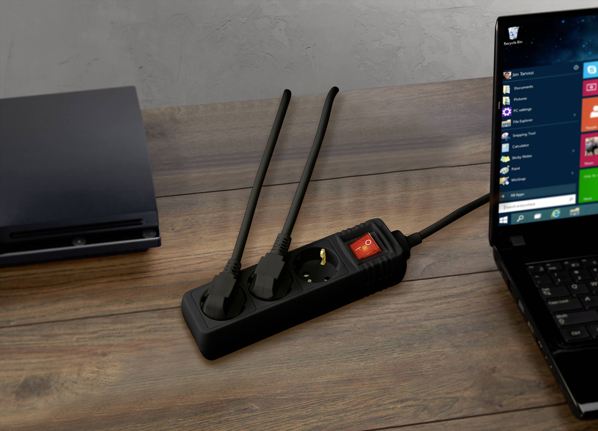 Sygonix SY-4890984 Steckdosenleiste mit Schalter 3fach Schwarz Schutzkontakt 1St.