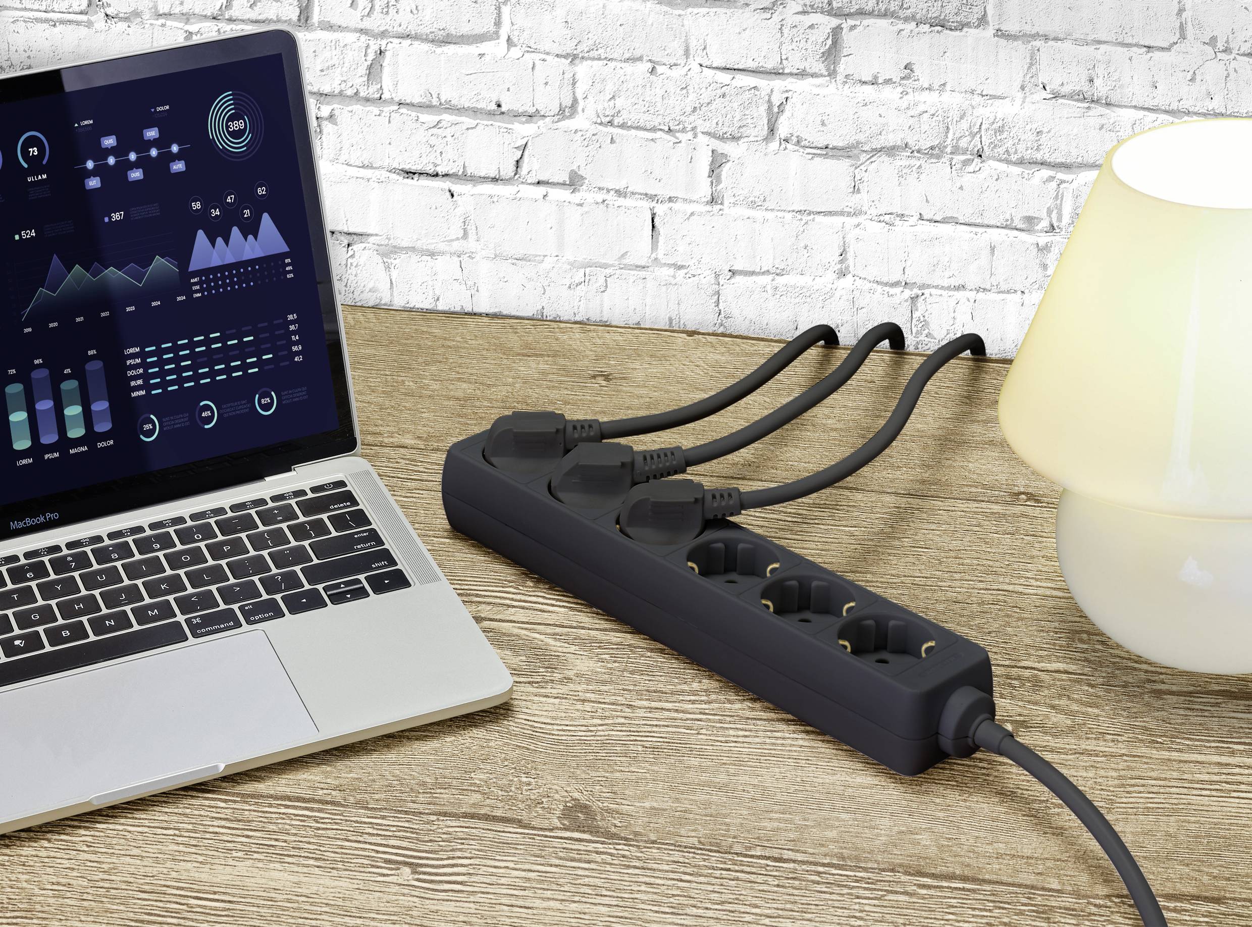 Sygonix SY-4890996 Steckdosenleiste 6fach Schwarz Schutzkontakt 1St.