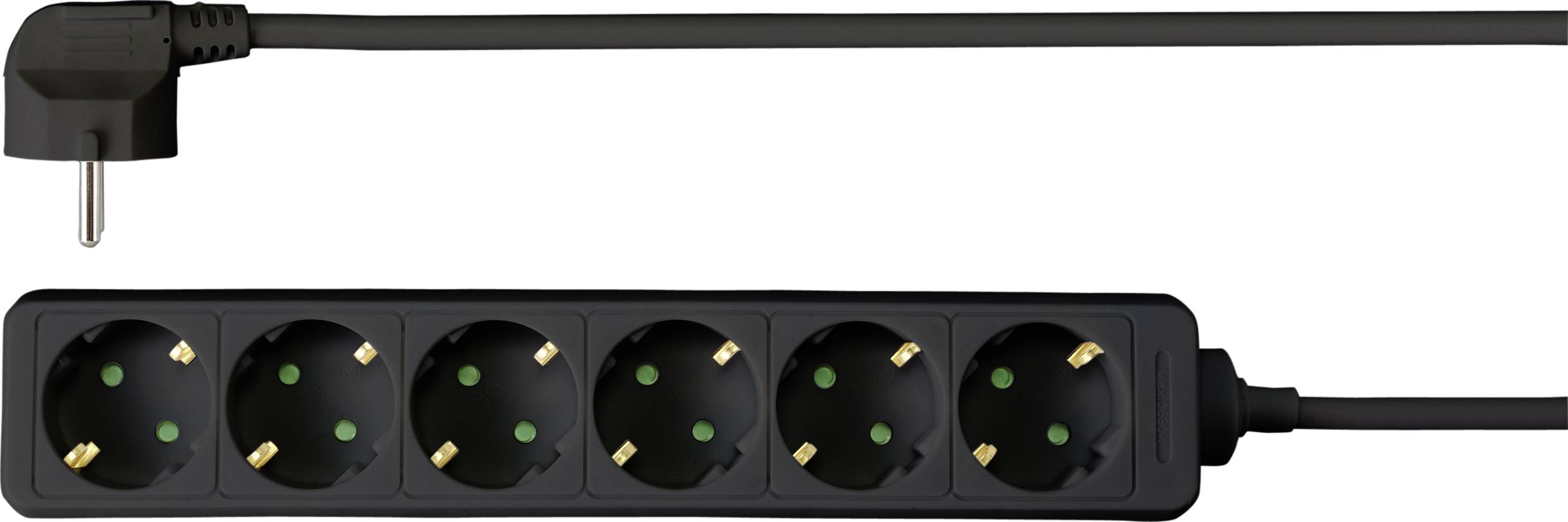 Sygonix SY-4890992 Steckdosenleiste 6fach Schwarz Schutzkontakt 1St.