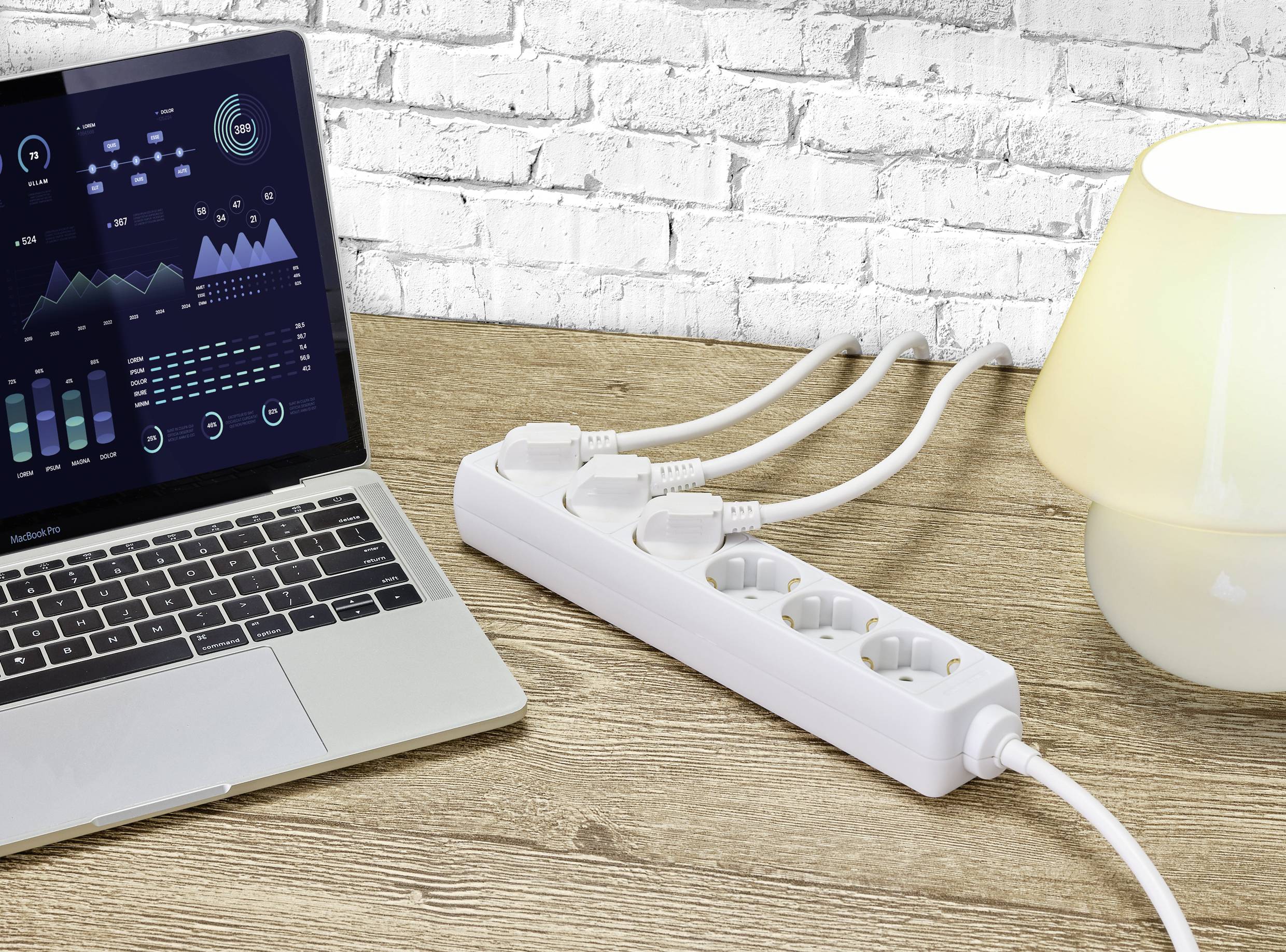 Sygonix SY-4891000 Steckdosenleiste 6fach Weiß Schutzkontakt 1St.