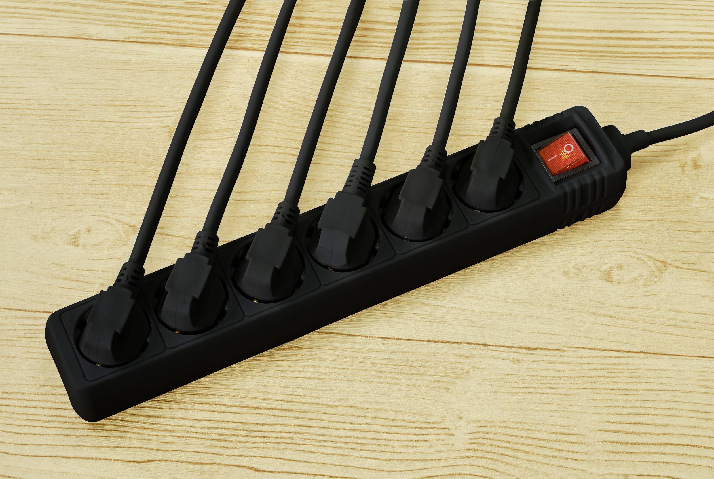 Sygonix SY-4891006 Steckdosenleiste mit Schalter 6fach Schwarz Schutzkontakt 1St.