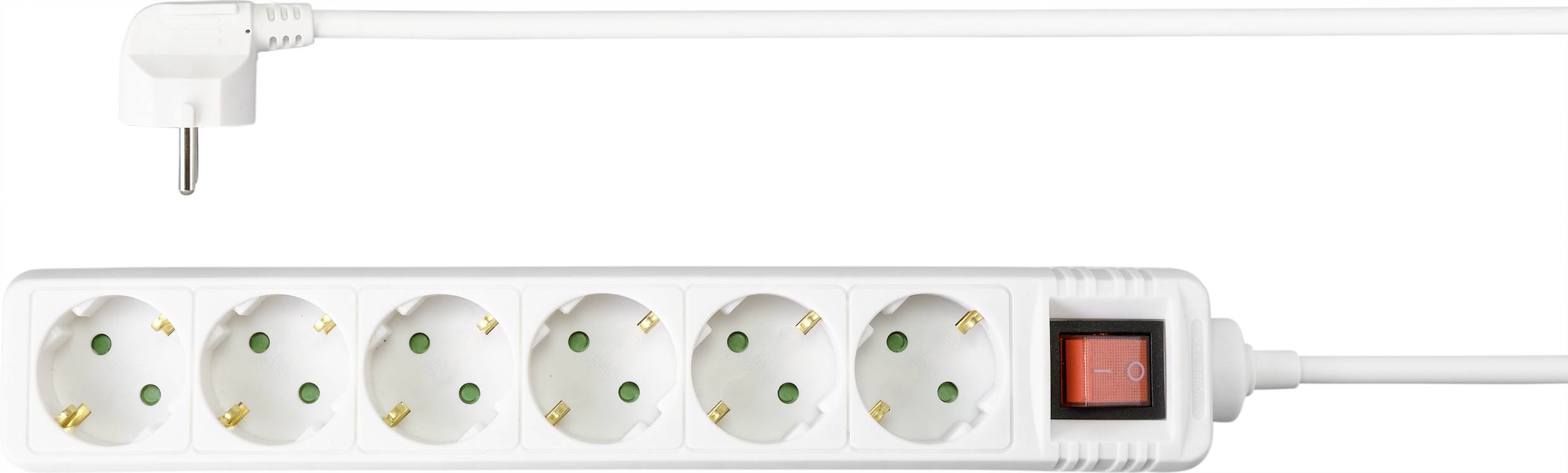 Sygonix SY-4891008 Steckdosenleiste mit Schalter 6fach Weiß Schutzkontakt 1St.