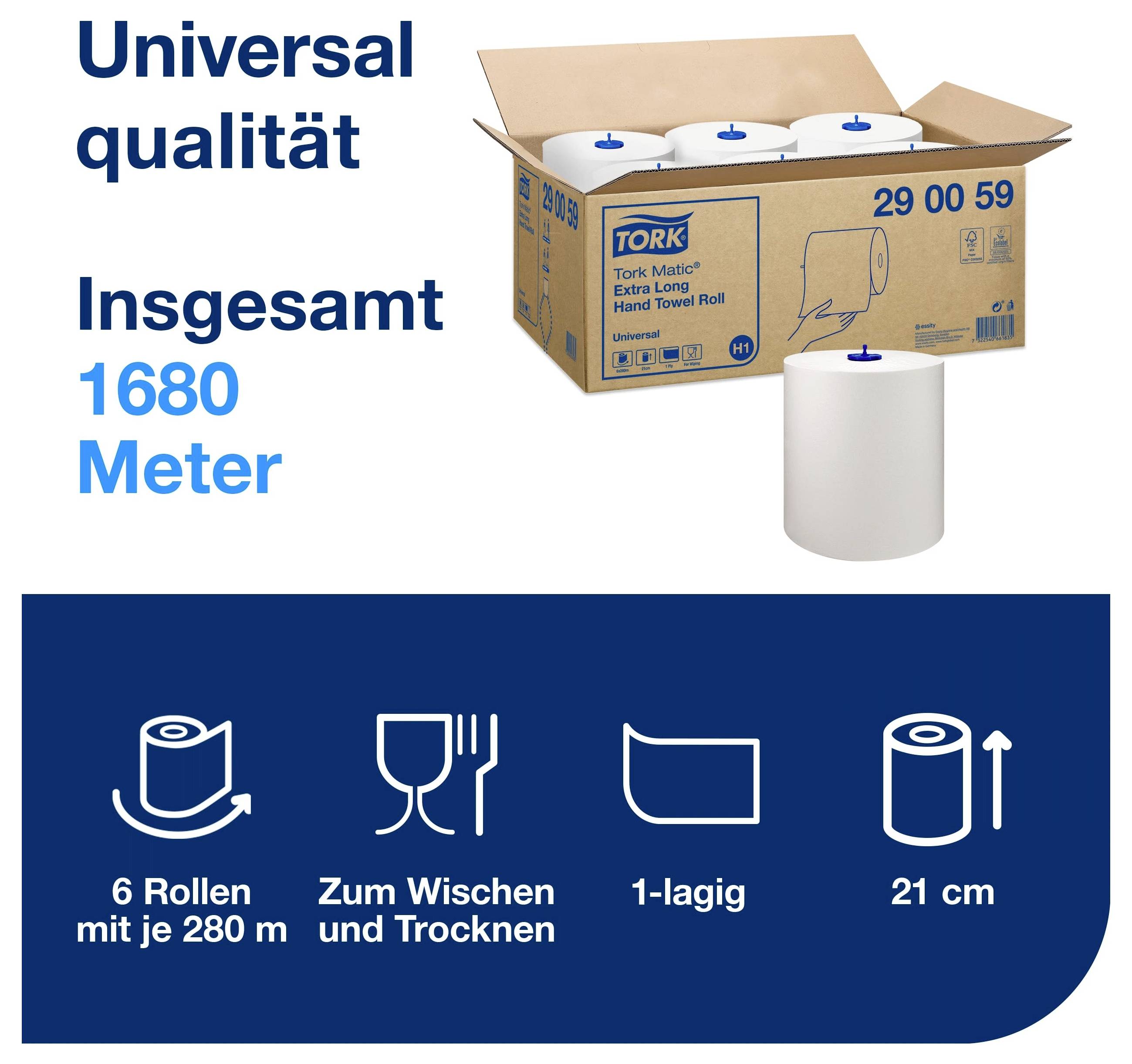 TORK 290059 Papierhandtücher Weiß 1680m