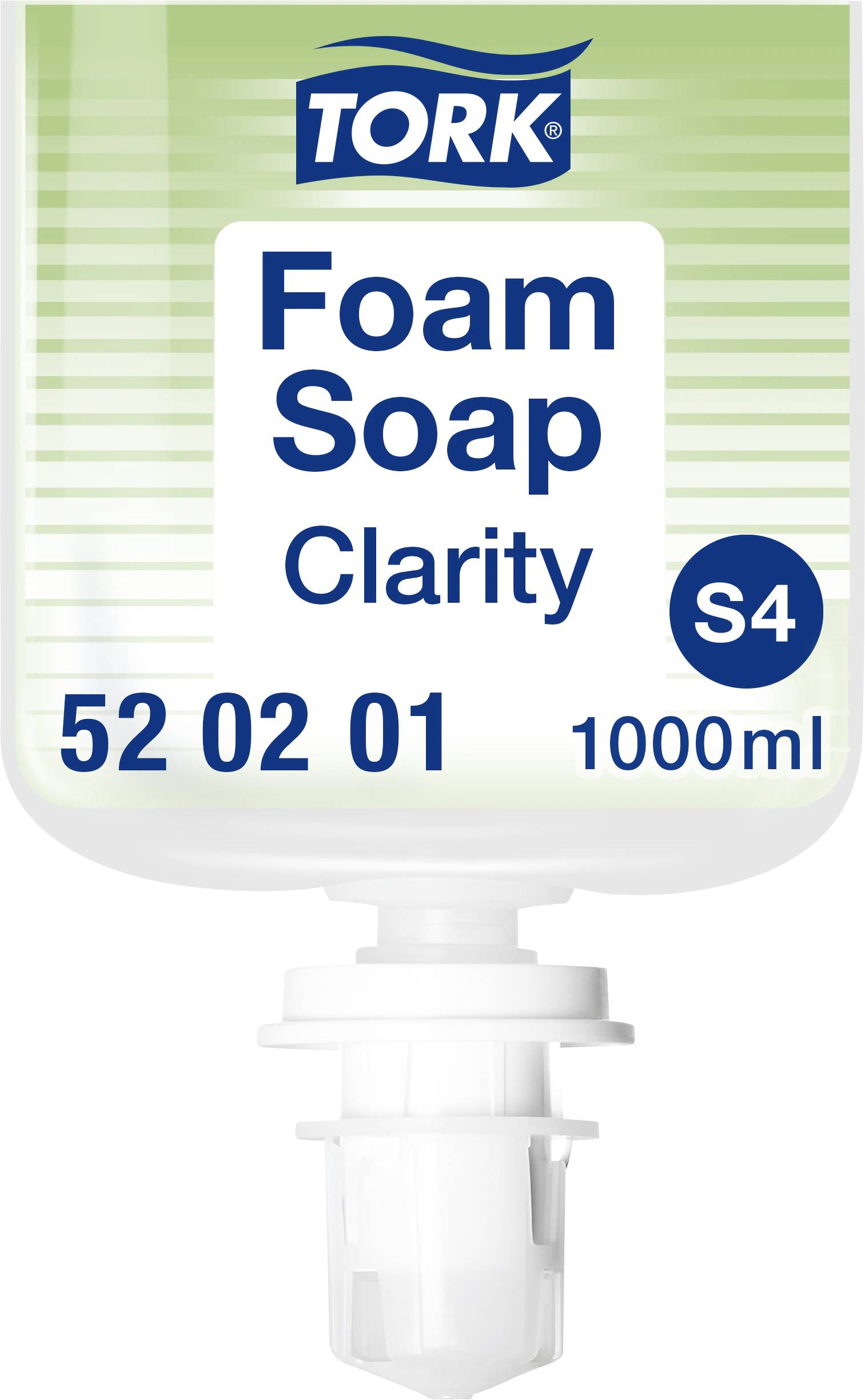 Flasche mit Schaumseife von Tork, Clarity, 1000 ml, S4 System, Artikelnummer 52 02 01.