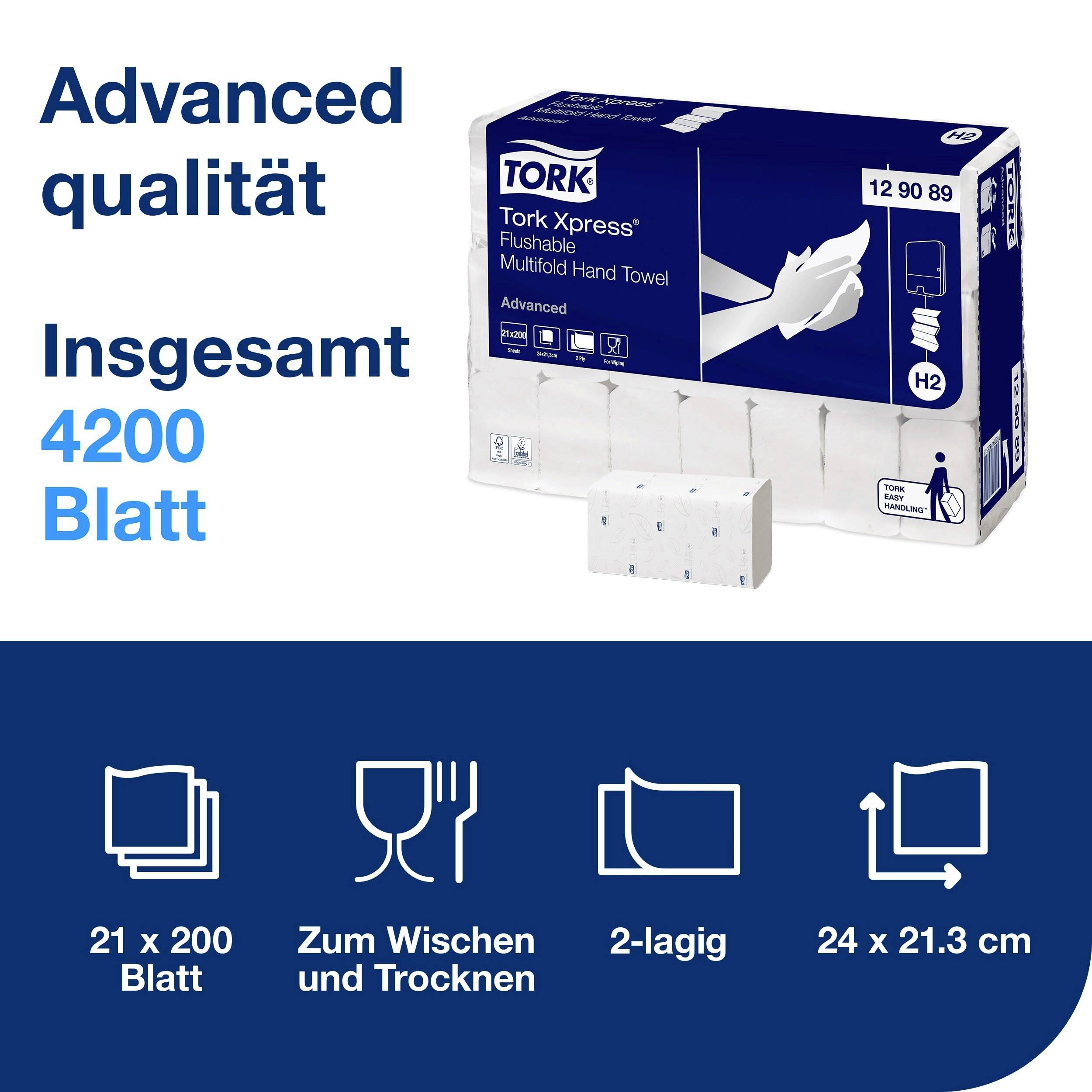 TORK 129089 Xpress® Papierhandtücher (L x B) 24cm x 21.3cm Weiß 21St.