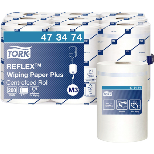 TORK Reflex™ Starke Mehrzweck-Papierwischtücher Weiß M3, 9 × 200 Blatt 473474 Anzahl: 1800 St.