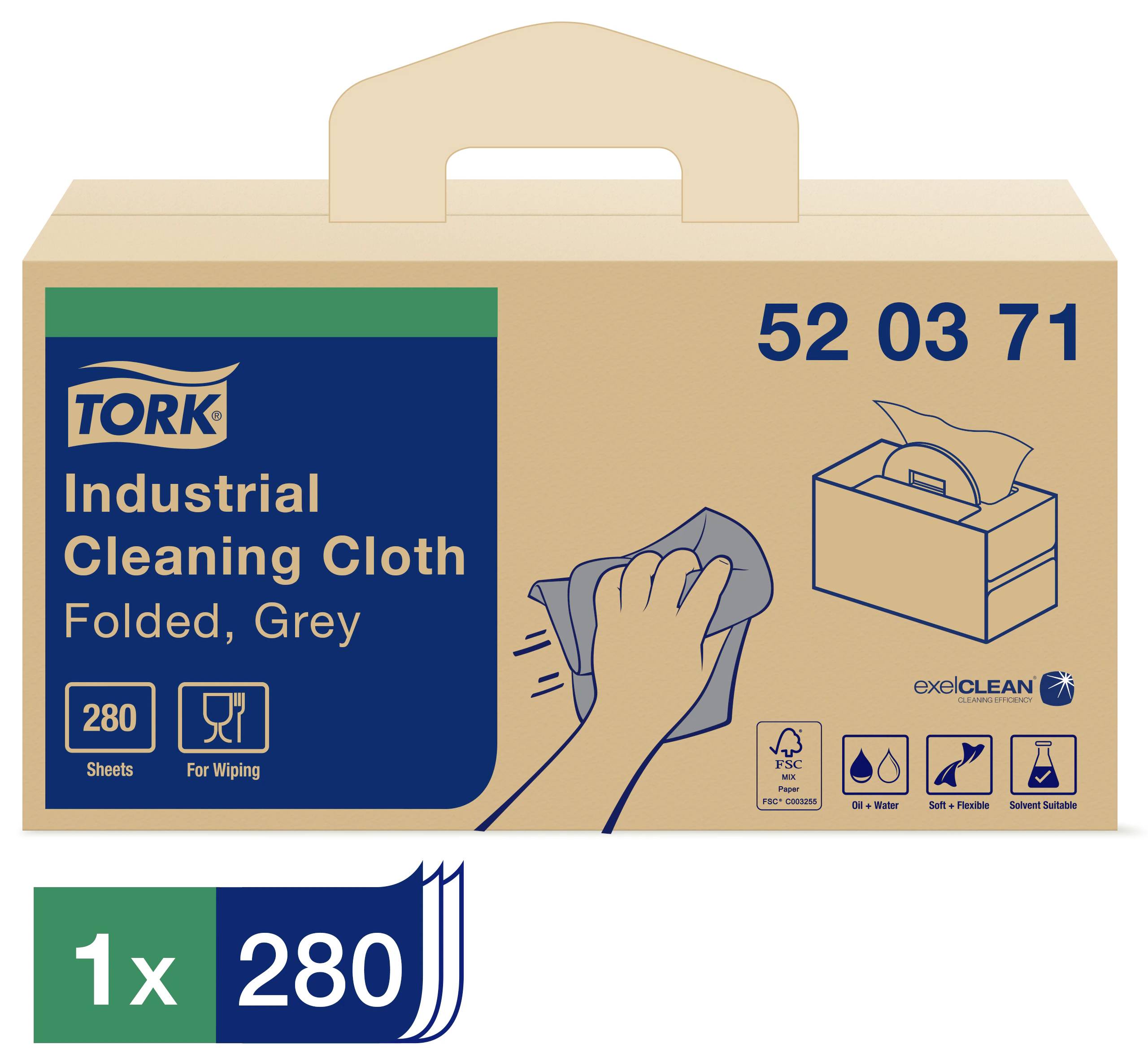 TORK Tork Industrie Reinigungstücher Grau W7 520371