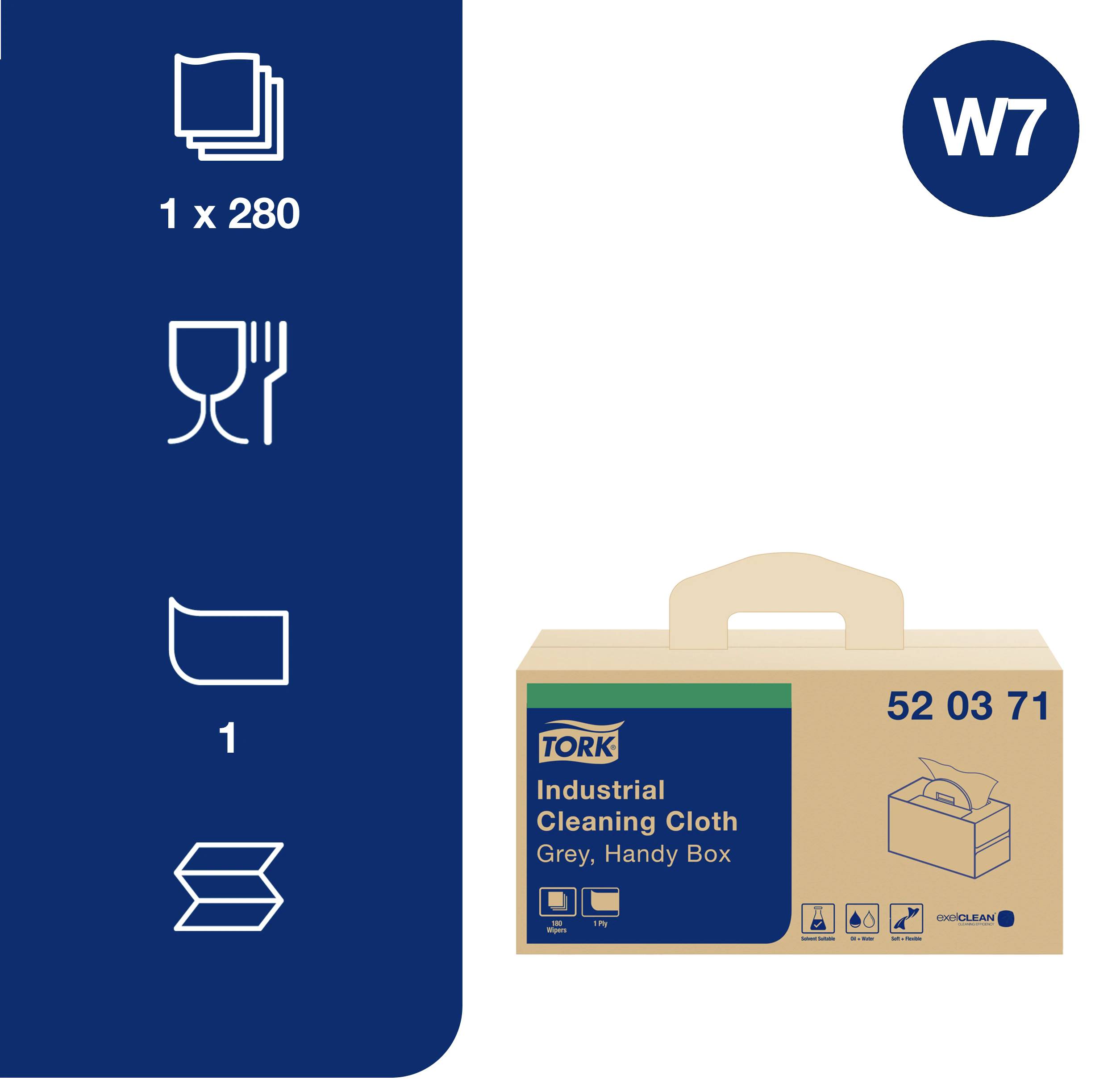 TORK Tork Industrie Reinigungstücher Grau W7 520371