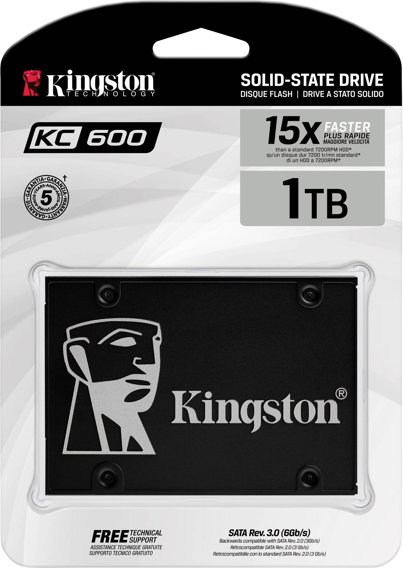 Kingston SKC600 1024 GB Interne SATA SSD 6.35 cm (2.5 Zoll) Retail SKC600/1024G