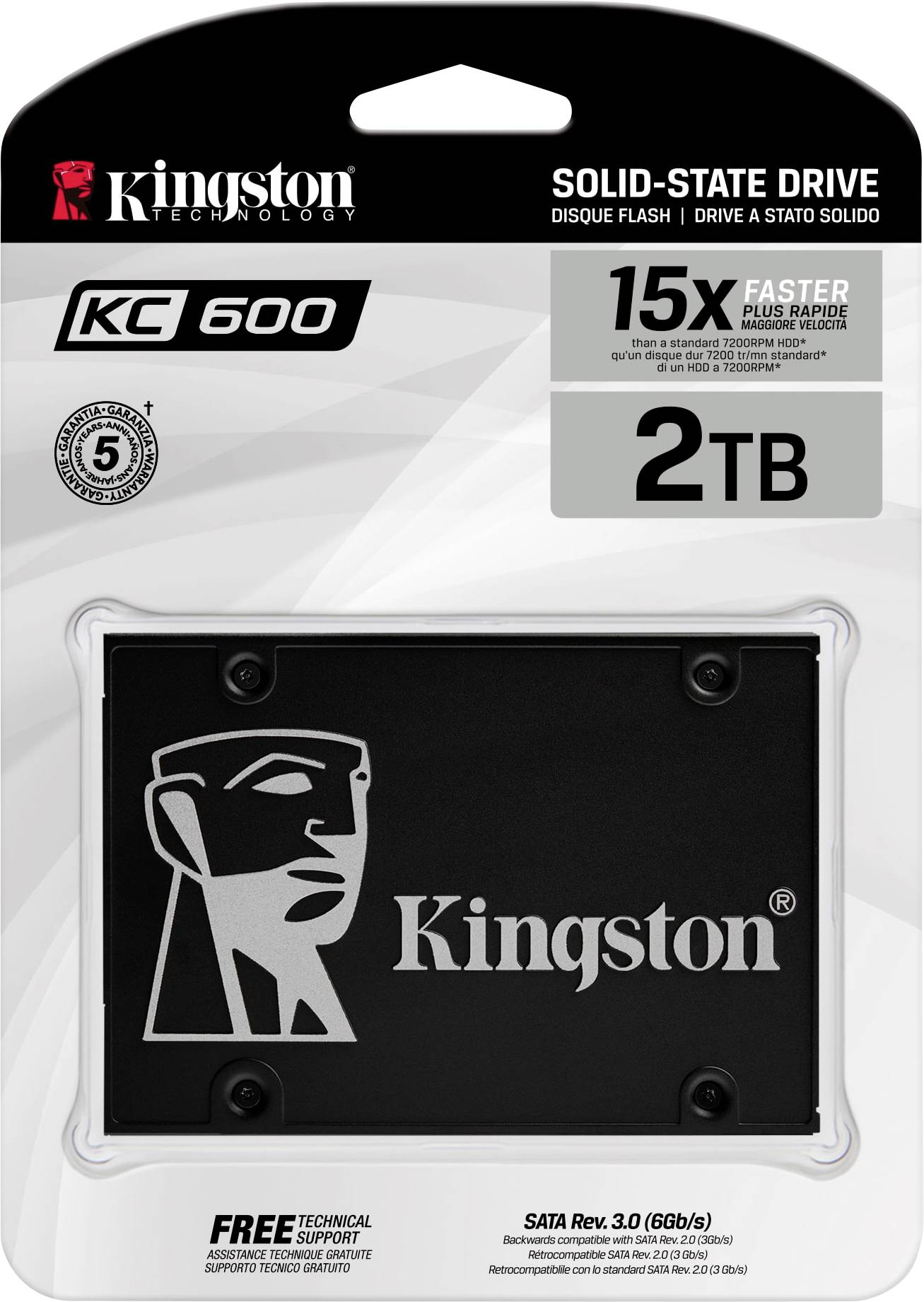 Kingston SKC600 2048GB Interne SATA SSD 6.35cm (2.5 Zoll) Retail SKC600/2048G