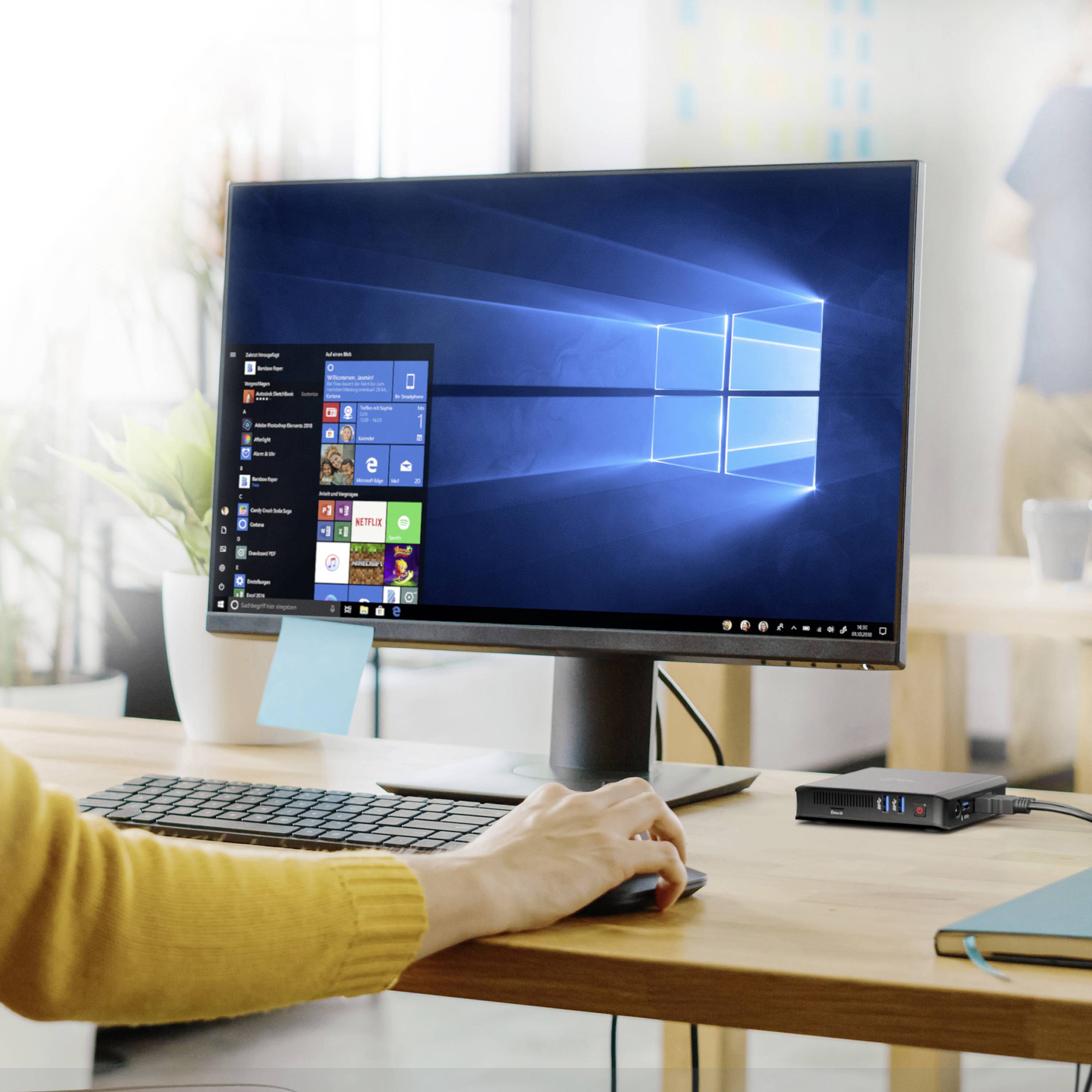 CSL Computer Narrow Box Ultra HD Compact v4 Mini PC Intel N4120 (4 x 1.1GHz / max. 2.6GHz) 512GB SSD Win 10 Pro