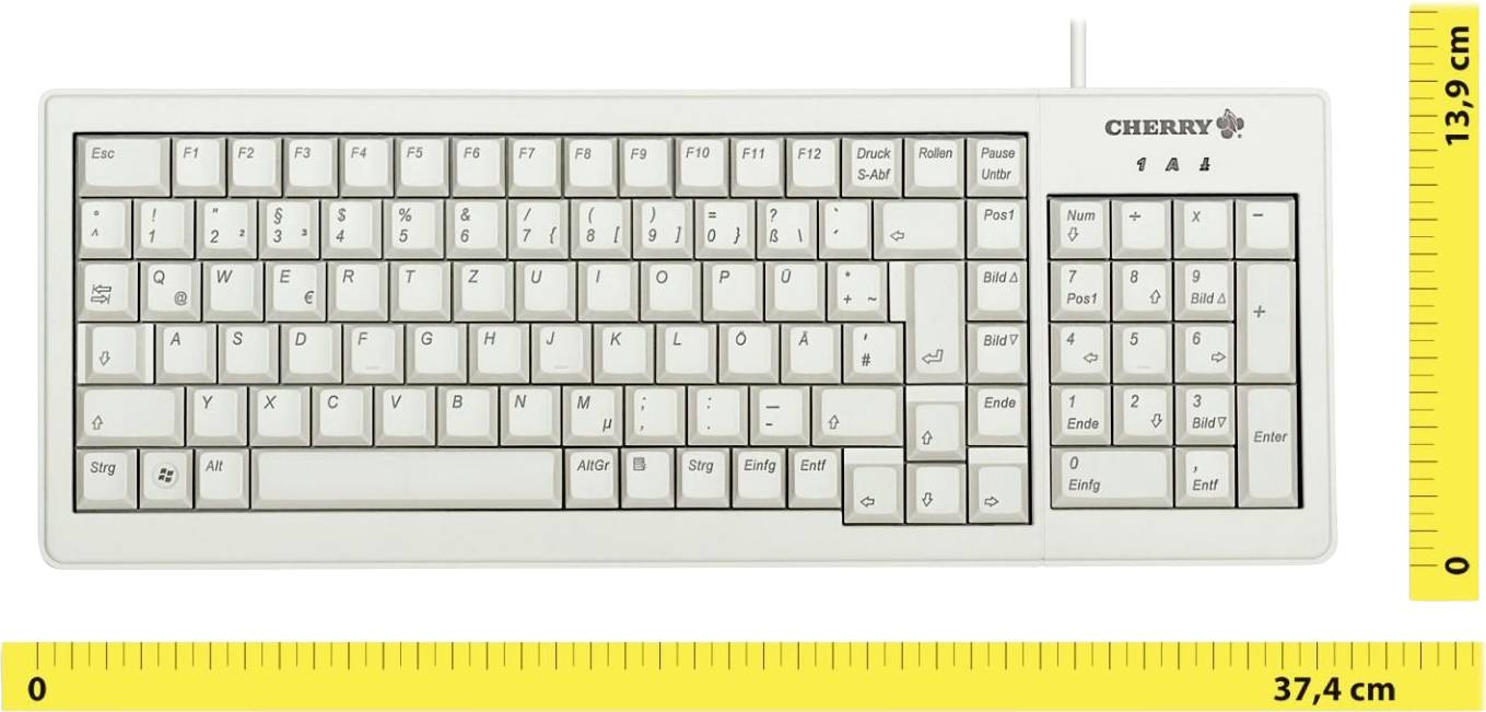 CHERRY G84-5200LCMDE-0 Kabelgebunden Tastatur Deutsch, QWERTZ Grau