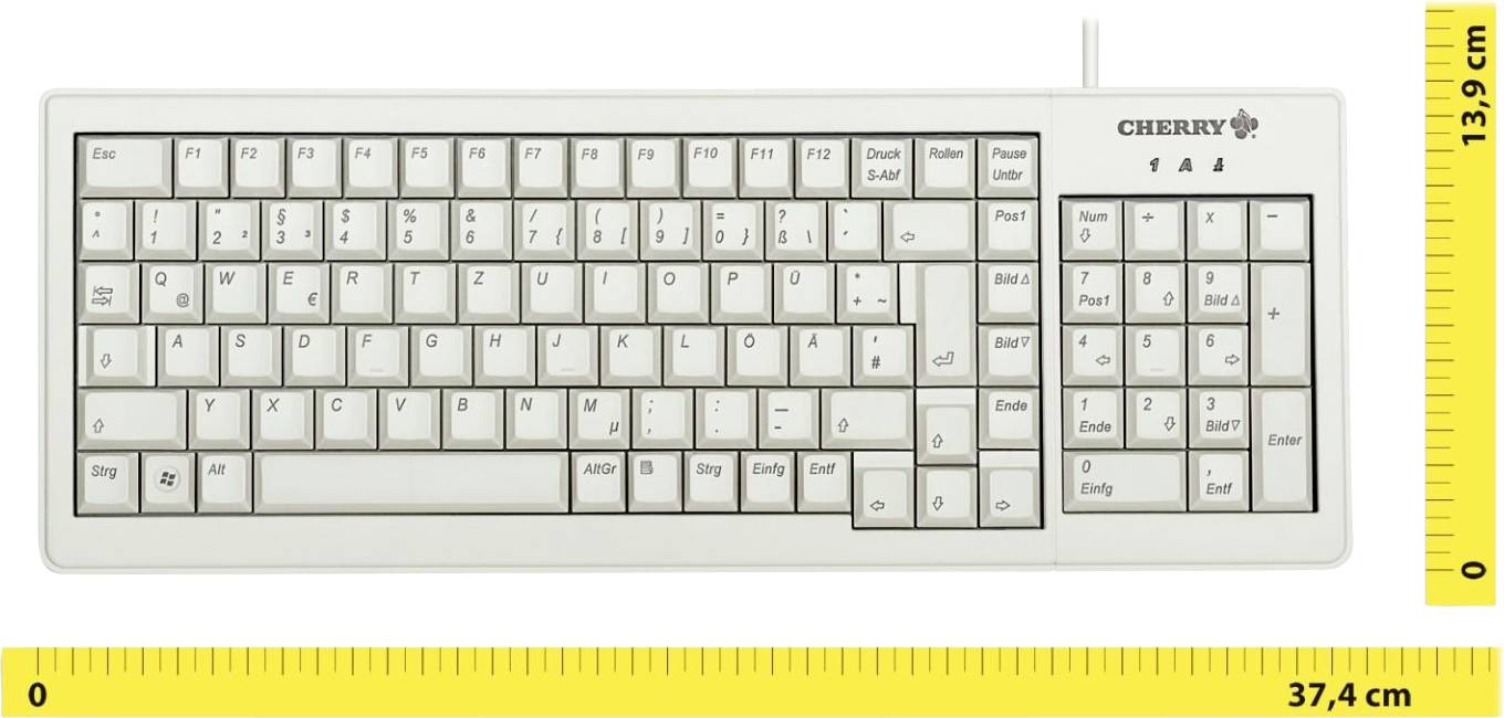 CHERRY G84-5200LCMDE-0 Kabelgebunden Tastatur Deutsch, QWERTZ Grau