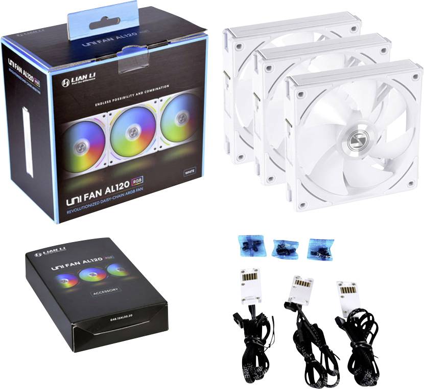 Lian Li UNI FAN AL120 PC-Gehäuse-Lüfter Weiß (B x H x T) 120 x 120 x 25mm