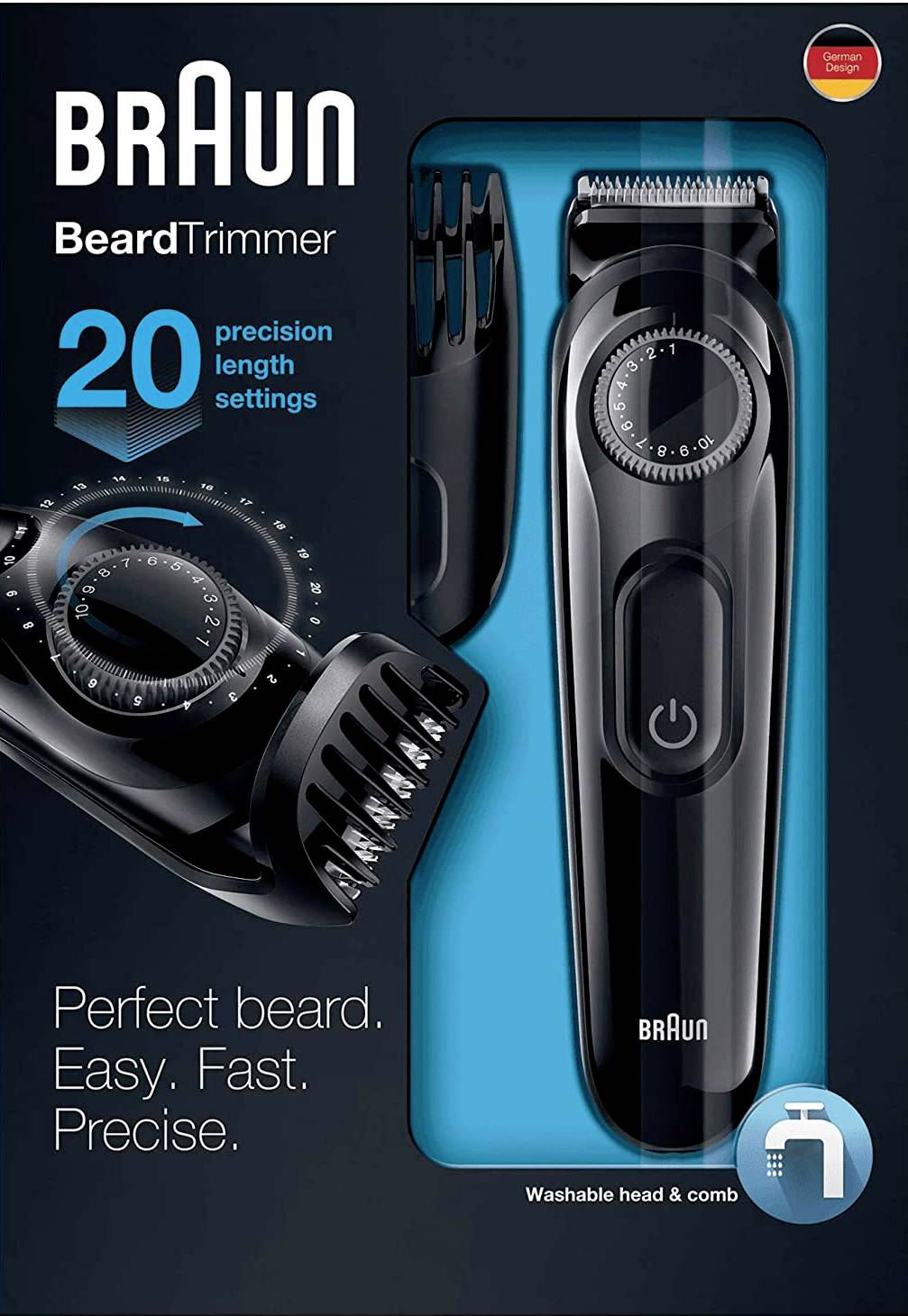 Braun BT3020 Bartschneider abwaschbar Schwarz