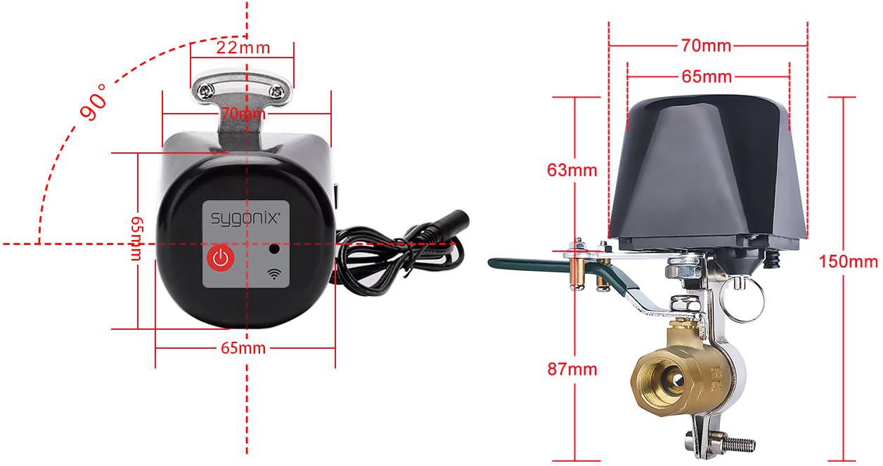 Sygonix Funk Kugelhahn-Antriebseinheit