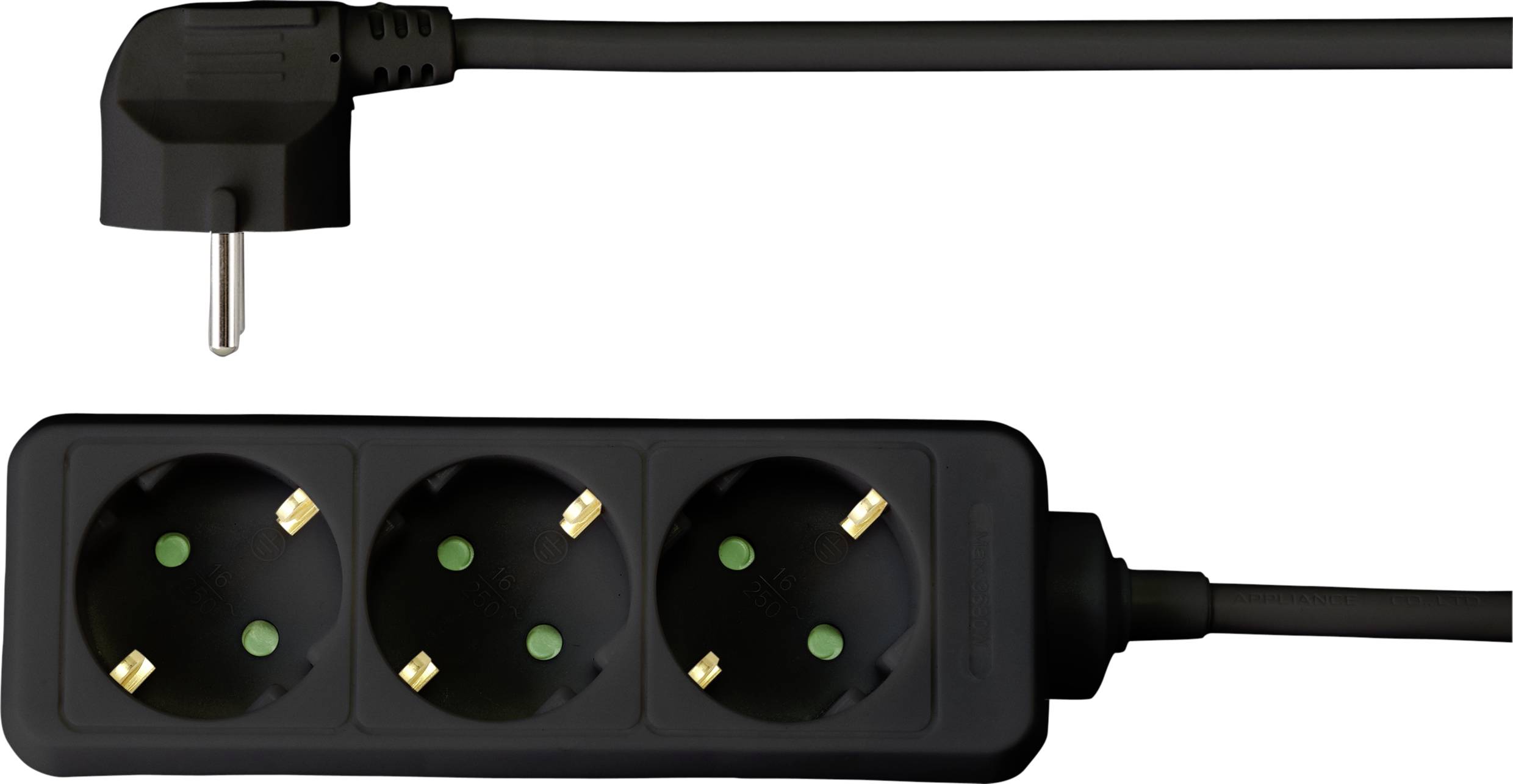 Sygonix SY-4890978 Steckdosenleiste 3fach Schwarz Schutzkontakt 1St.