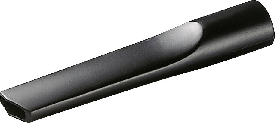 Schwarze Staubsaugerdüse mit schmaler, langer Form, geeignet für schwer erreichbare Bereiche wie Ecken und Ritzen.