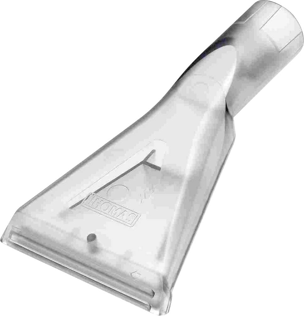 Düsenaufsatz für einen Staubsauger aus transparentem Kunststoff, geeignet für die Reinigung von Polstermöbeln und Teppichen.