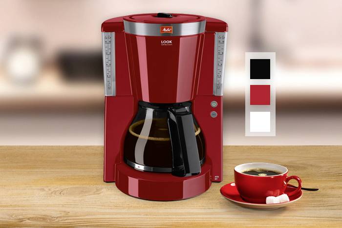 Melitta Look® Selection Kaffeemaschine Rot Fassungsvermögen Tassen=10 Glaskanne, Warmhaltefunktion