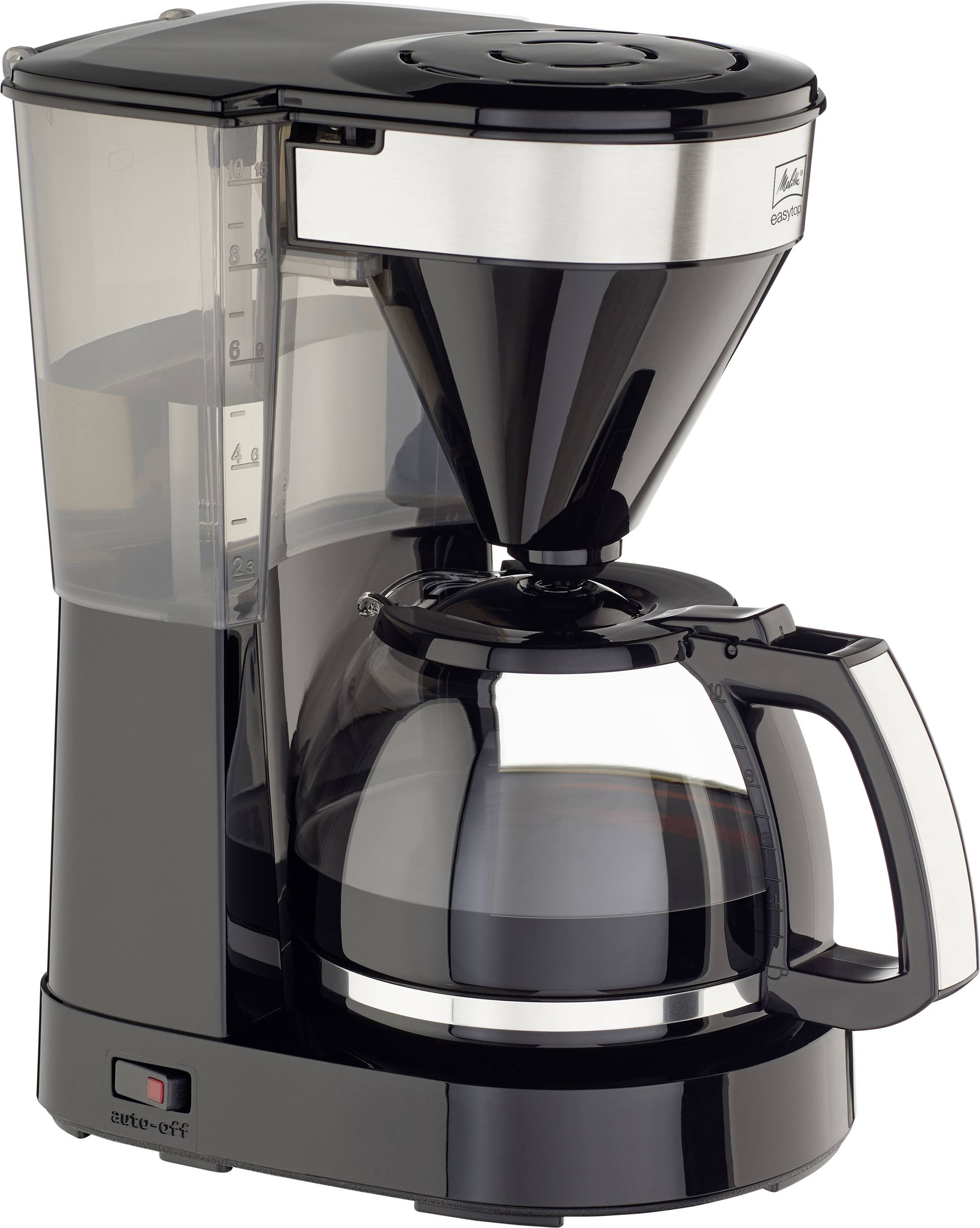 Melitta Easy Top Kaffeemaschine Schwarz Fassungsvermögen Tassen=10 Glaskanne, Warmhaltefunktion