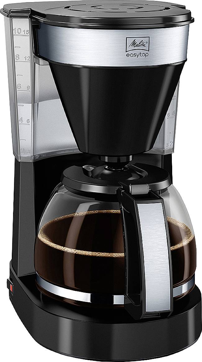 Melitta Easy Top Kaffeemaschine Schwarz Fassungsvermögen Tassen=10 Glaskanne, Warmhaltefunktion