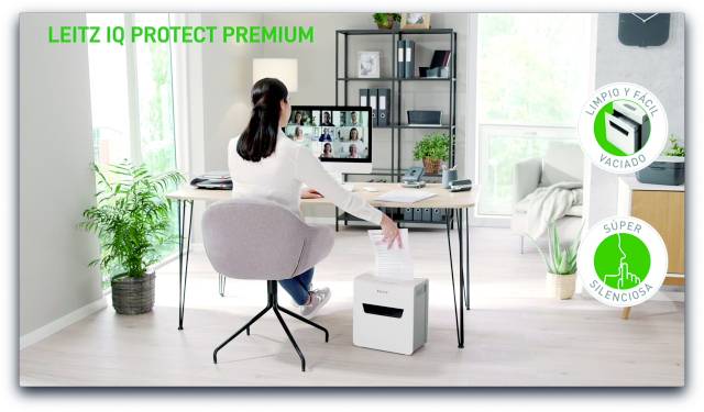 Leitz IQ 6X Protect Premium P4 Aktenvernichter 6 Blatt Partikelschnitt 4 x 40mm P-4 10l Vernichtet auch Heftklammern, Büroklammern