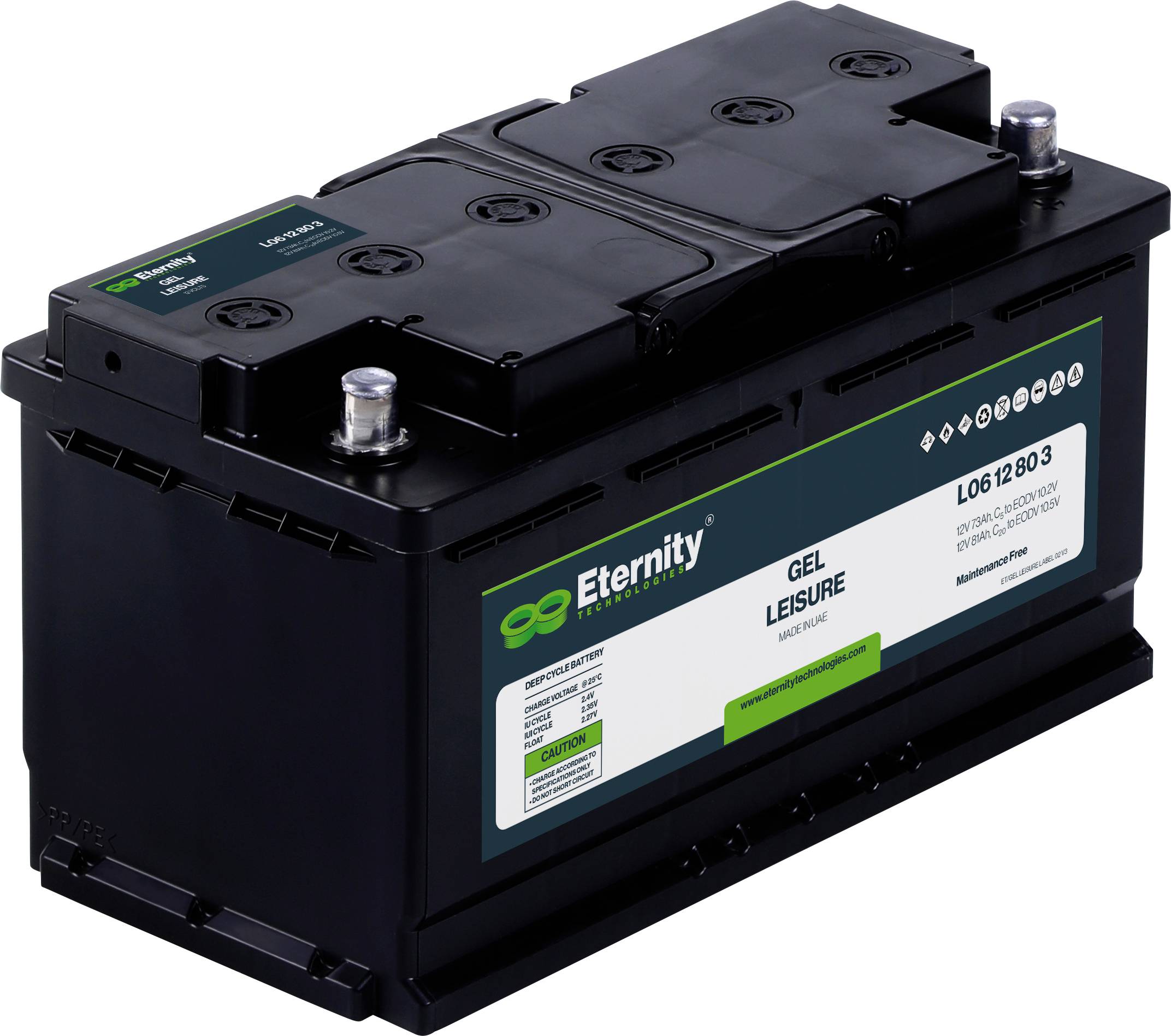 Eternity L06 12 80 3 Bleiakku 12V 80Ah Blei-Gel (B x H x T) 350 x 190 x 175mm Konuspol