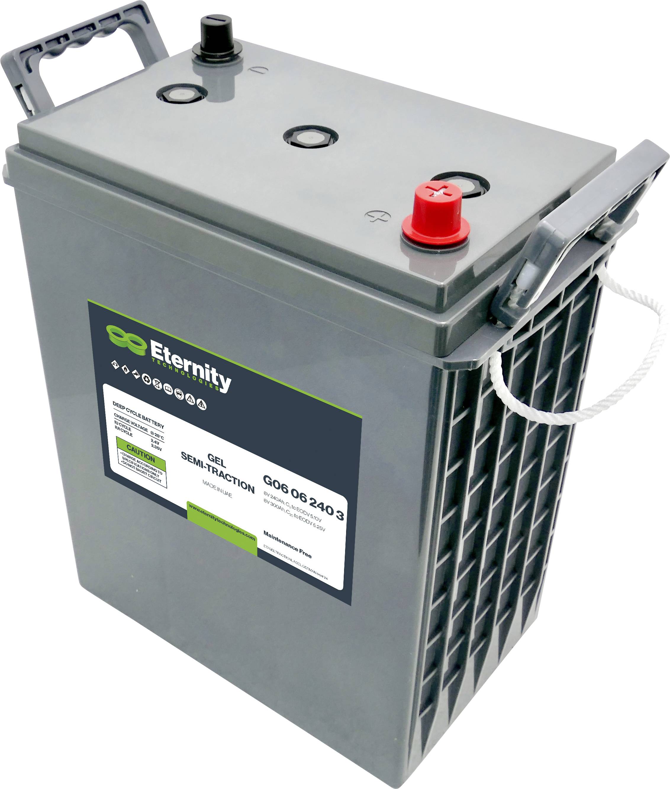 Eternity Traction G06 06 240 3 Bleiakku 6V 240Ah Blei-Gel (B x H x T) 302 x 370 x 178mm Konuspol