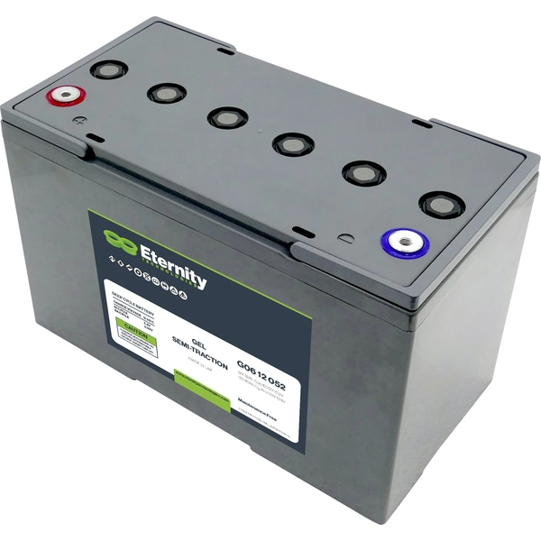 Eternity Traction G06 12 052 Bleiakku 12V 52Ah Blei-Gel (B x H x T) 254 x 177 x 168mm M6-Schraubanschluss Eternity Traction G06 12 052 Bleiakku 12V 52Ah Blei-Gel (B x H x T) 254 x 177 x 168mm M6-Schraubanschluss