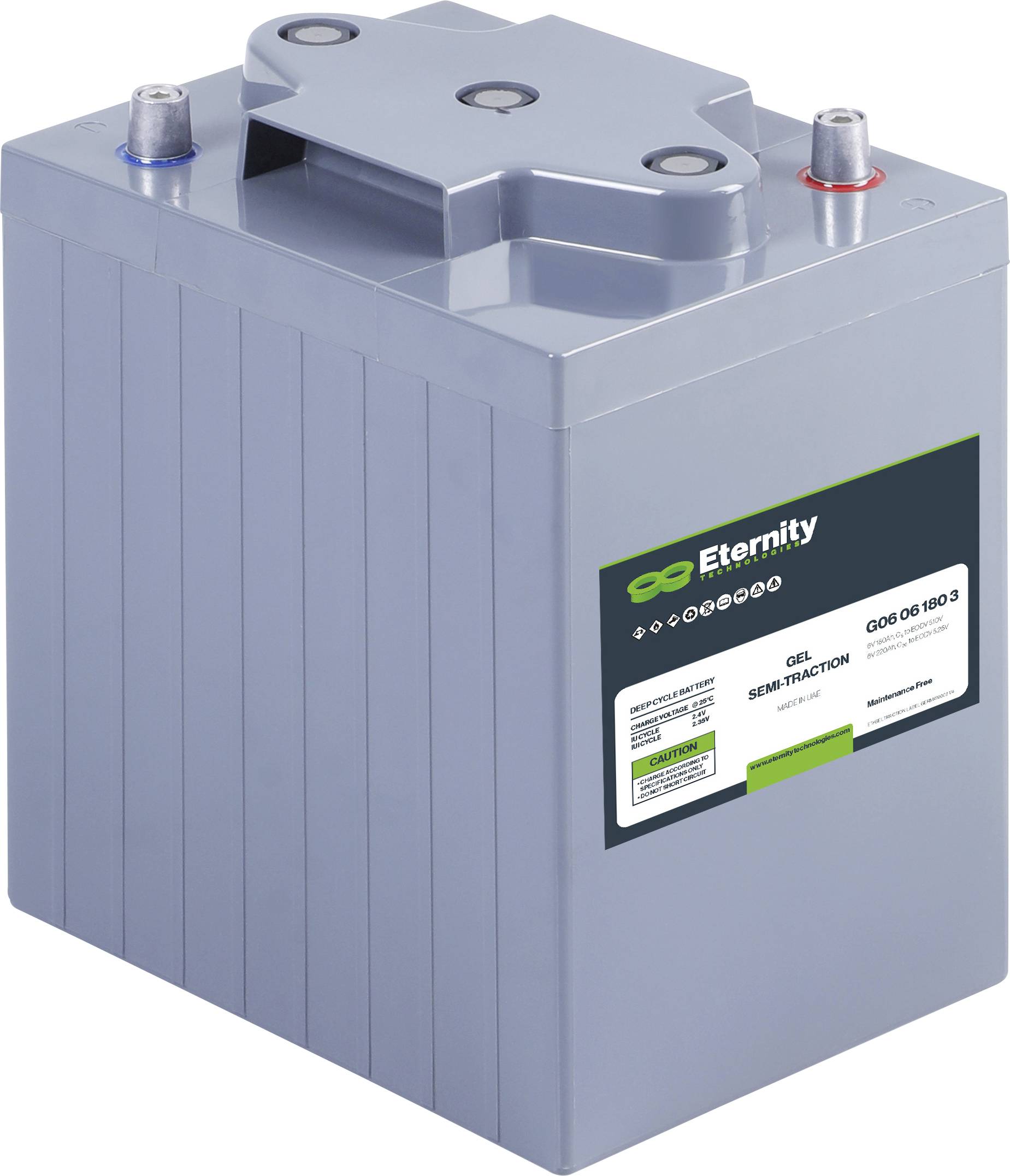 Eternity Traction G06 06 180 3 Bleiakku 6V 180Ah Blei-Gel (B x H x T) 242 x 274 x 186mm Konuspol