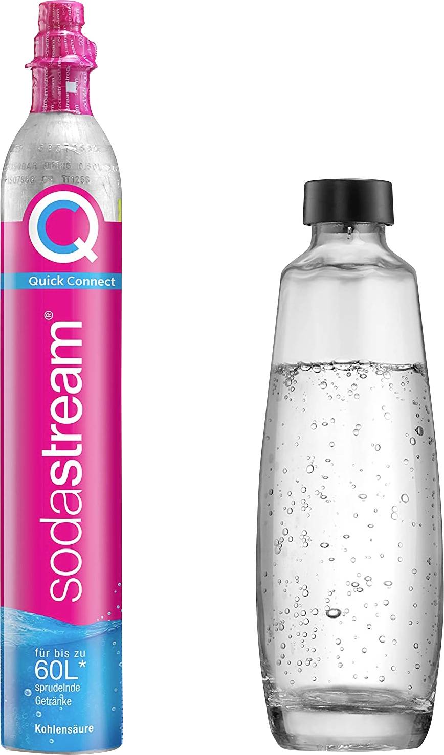 Sodastream CO2 Reserve-Zylinder DUO QC + Glaskaraffe
