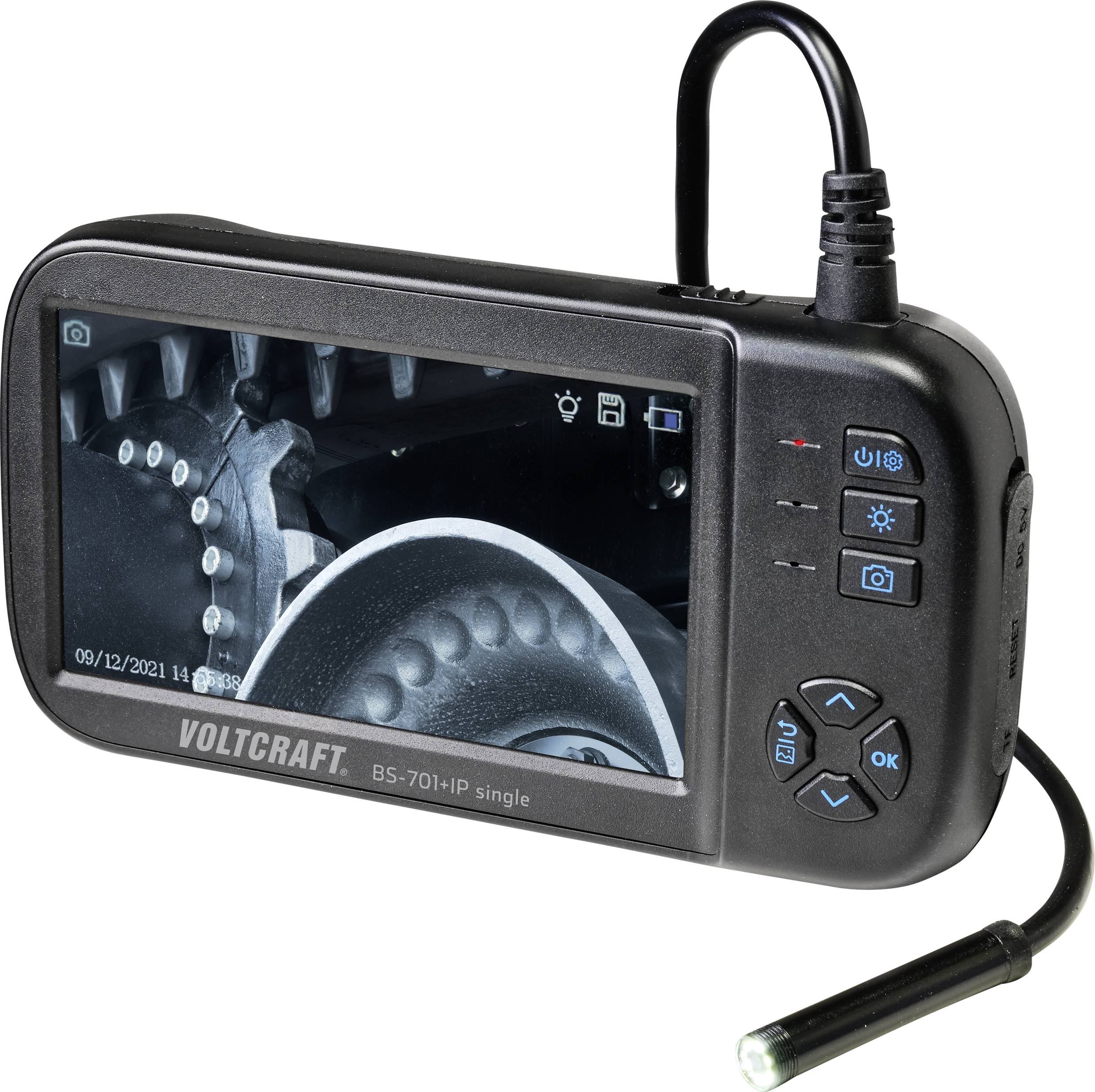 VOLTCRAFT BS-701SE+IP single lens (1 Kamera) Endoskop Sonden-Ø: 8mm Sonden-Länge: 5m