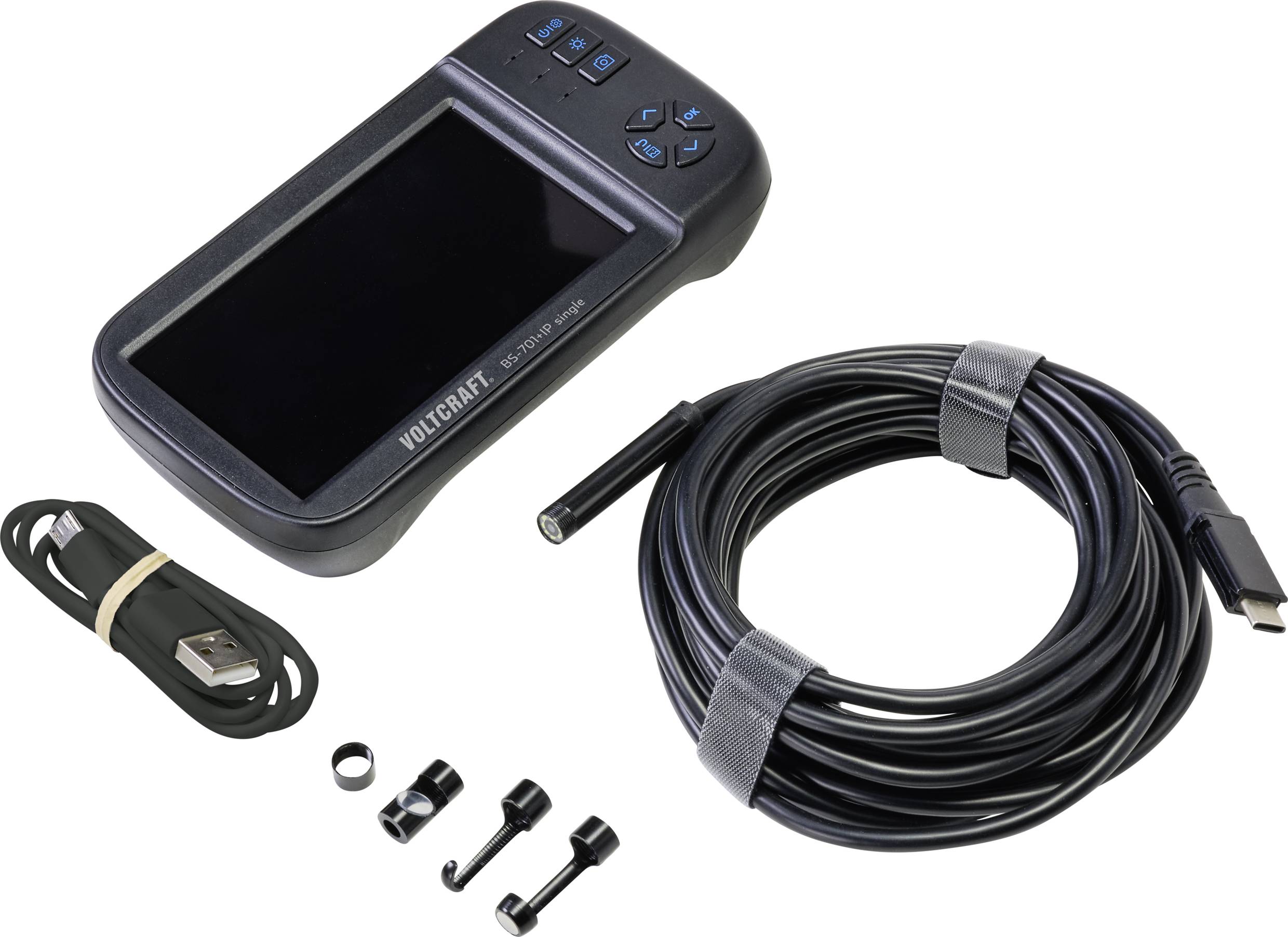 VOLTCRAFT BS-701SE+IP single lens (1 Kamera) Endoskop Sonden-Ø: 8mm Sonden-Länge: 5m