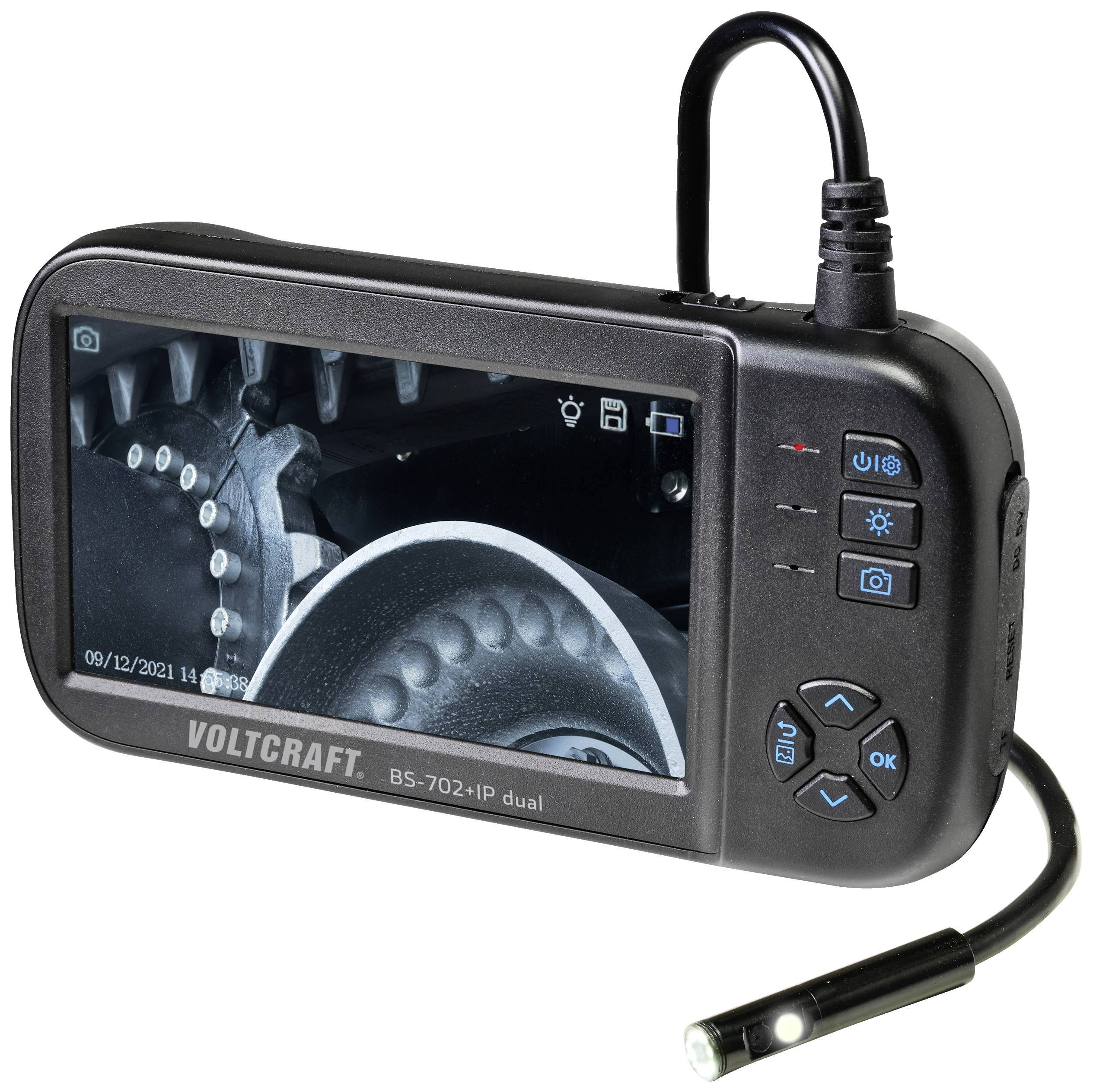 VOLTCRAFT BS-702SE+IP dual lens (2 Kameras) Endoskop Sonden-Ø: 8mm Sonden-Länge: 5m