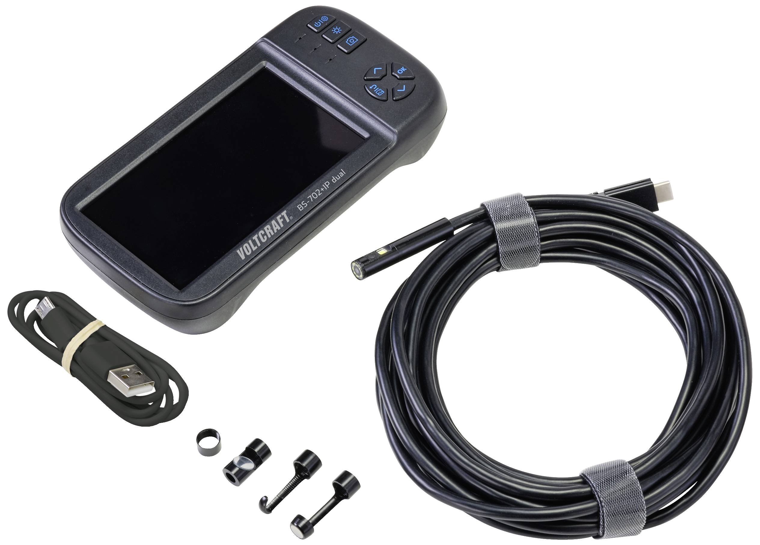 VOLTCRAFT BS-702SE+IP dual lens (2 Kameras) Endoskop Sonden-Ø: 8mm Sonden-Länge: 5m